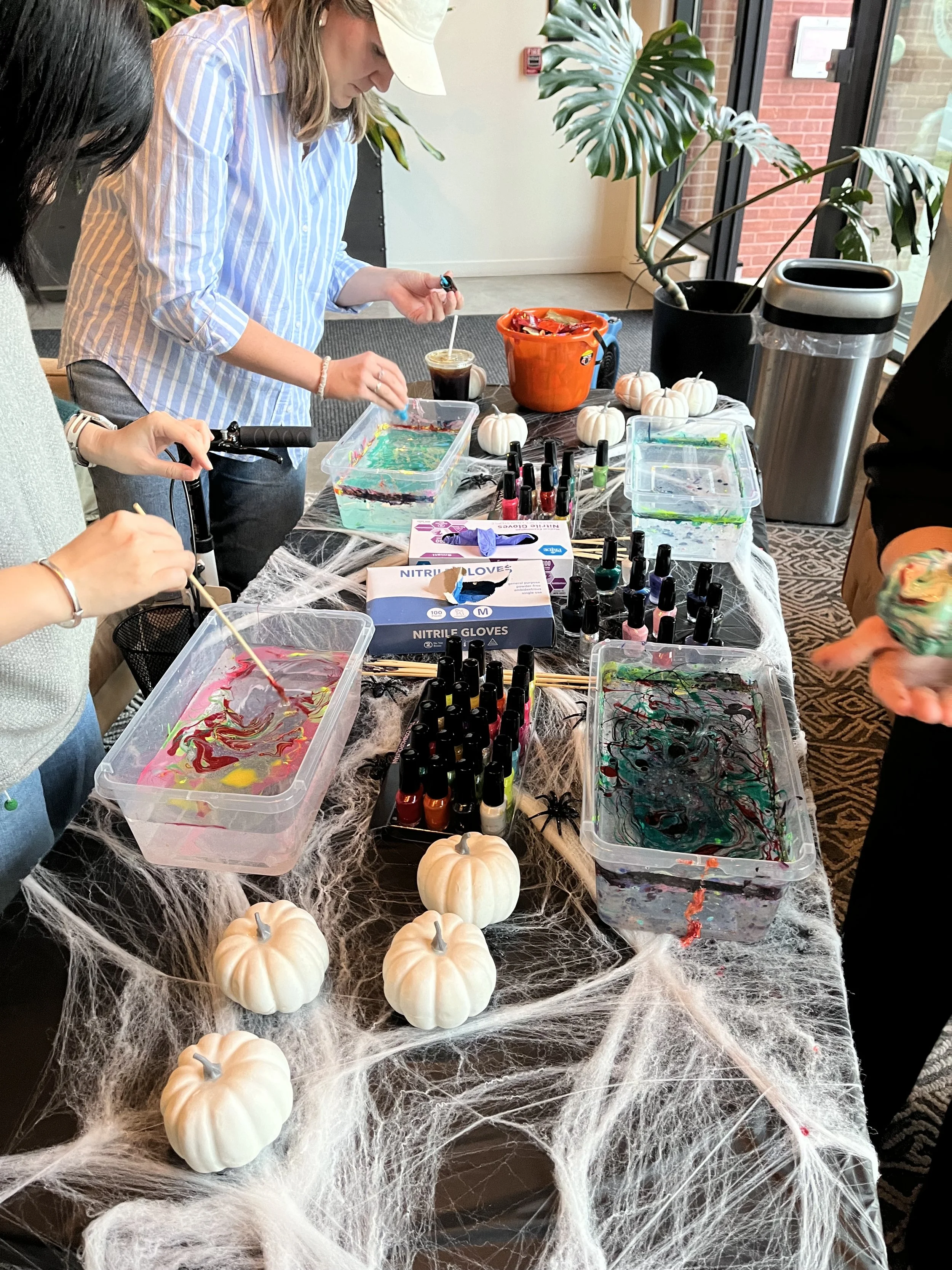 Marbling Mini Pumpkins: A Colorful Fall Night at Olympia Place