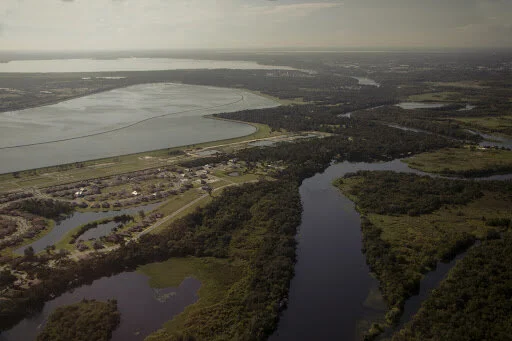 The St. Johns River, Konomac Lake, and Lake Monroe (From nearest to farthest)