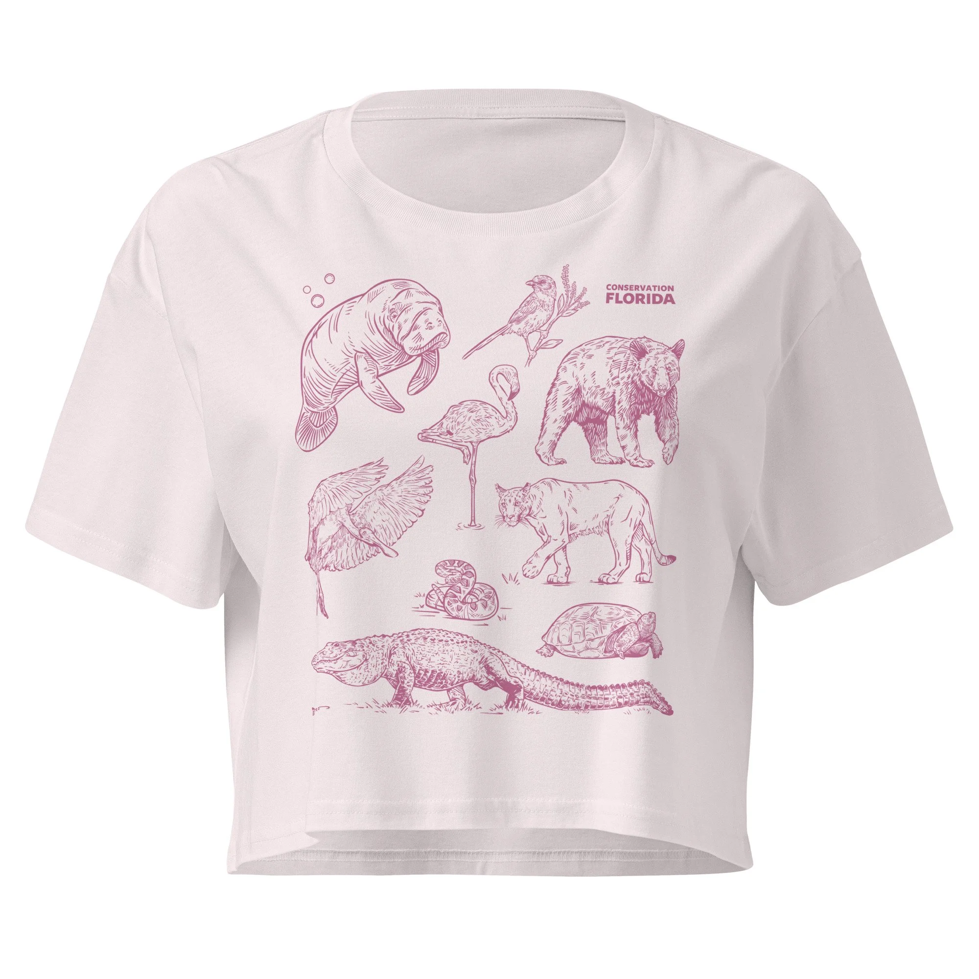 Florida Natives Pink Crop Tee
