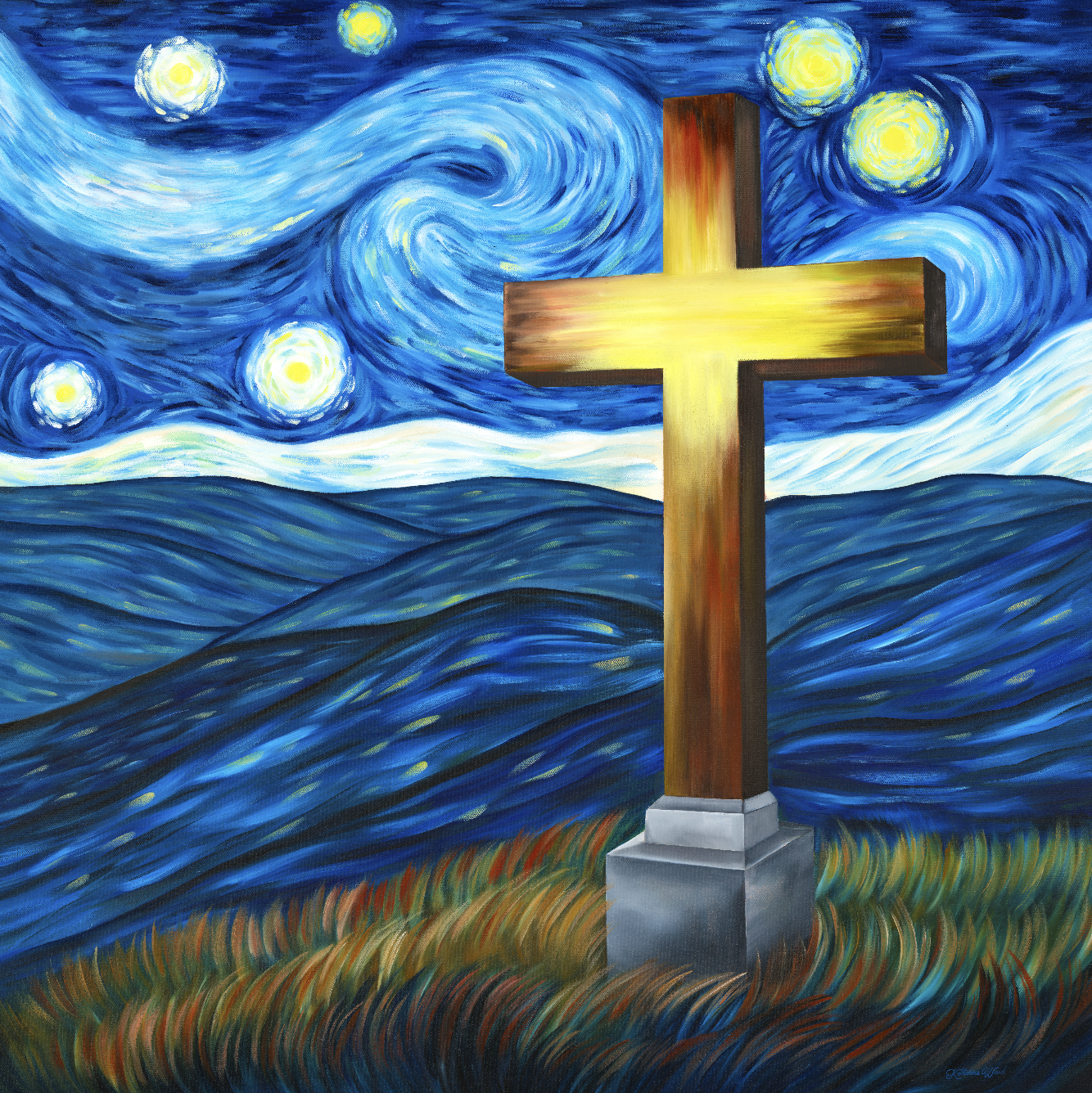 "His Starry Night" Original Painting