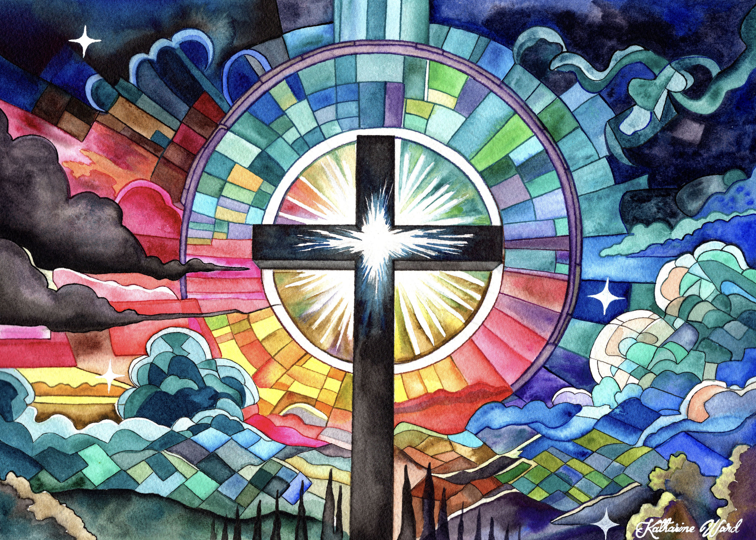 "The Sky Remembers His Promise" Original Painting