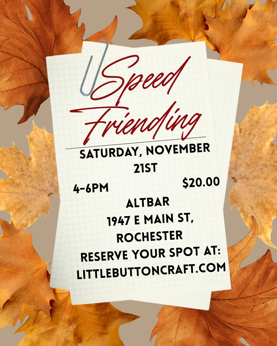 November Speed Friending at AltBar