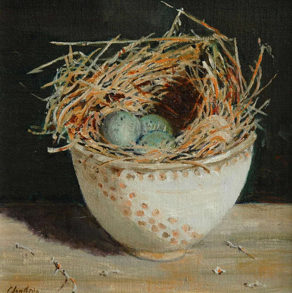 Nest in Pottery Bowl