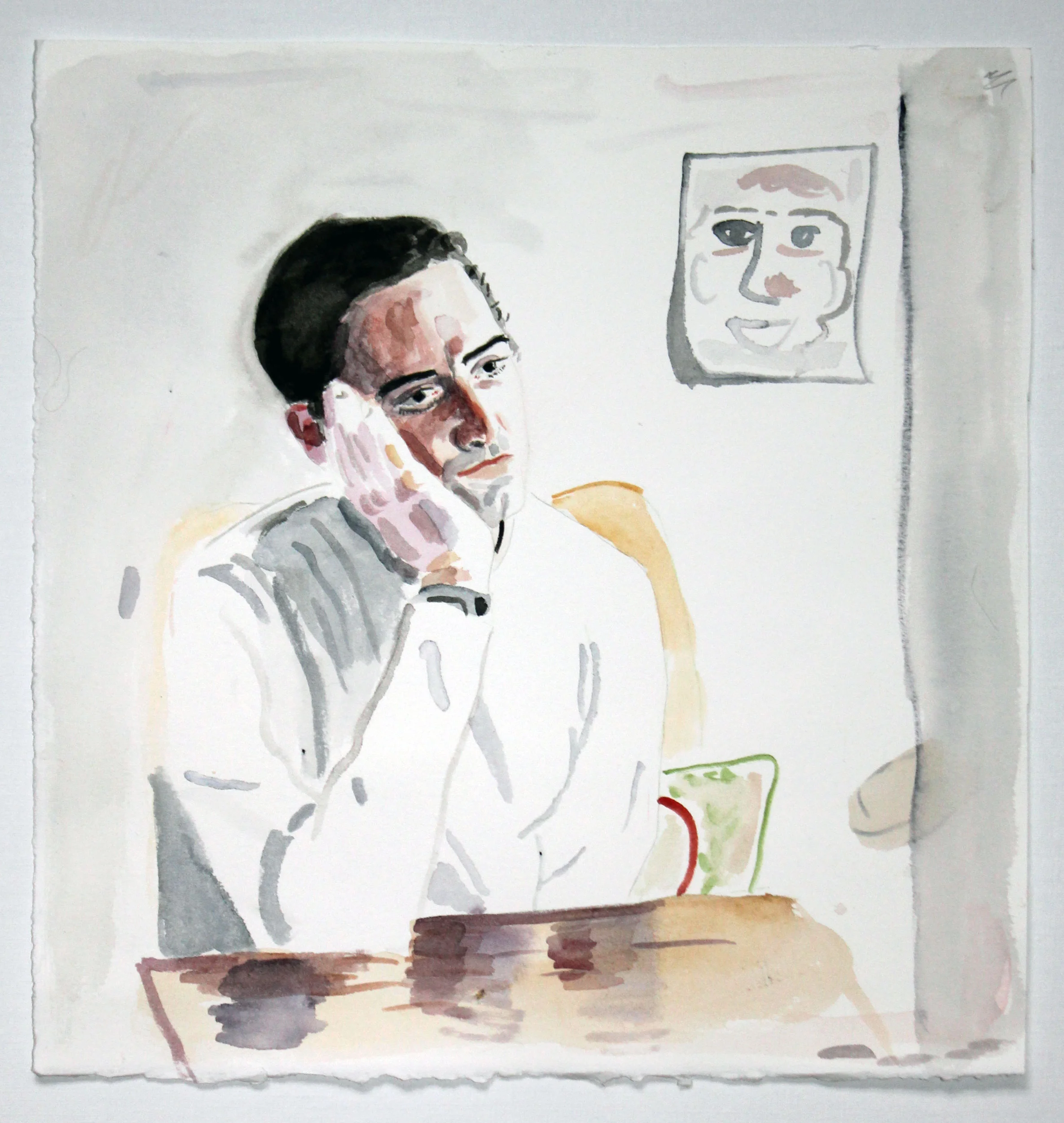 A Study in Being Alone 2. Watercolor on Paper. 11.5" x 11". 2018