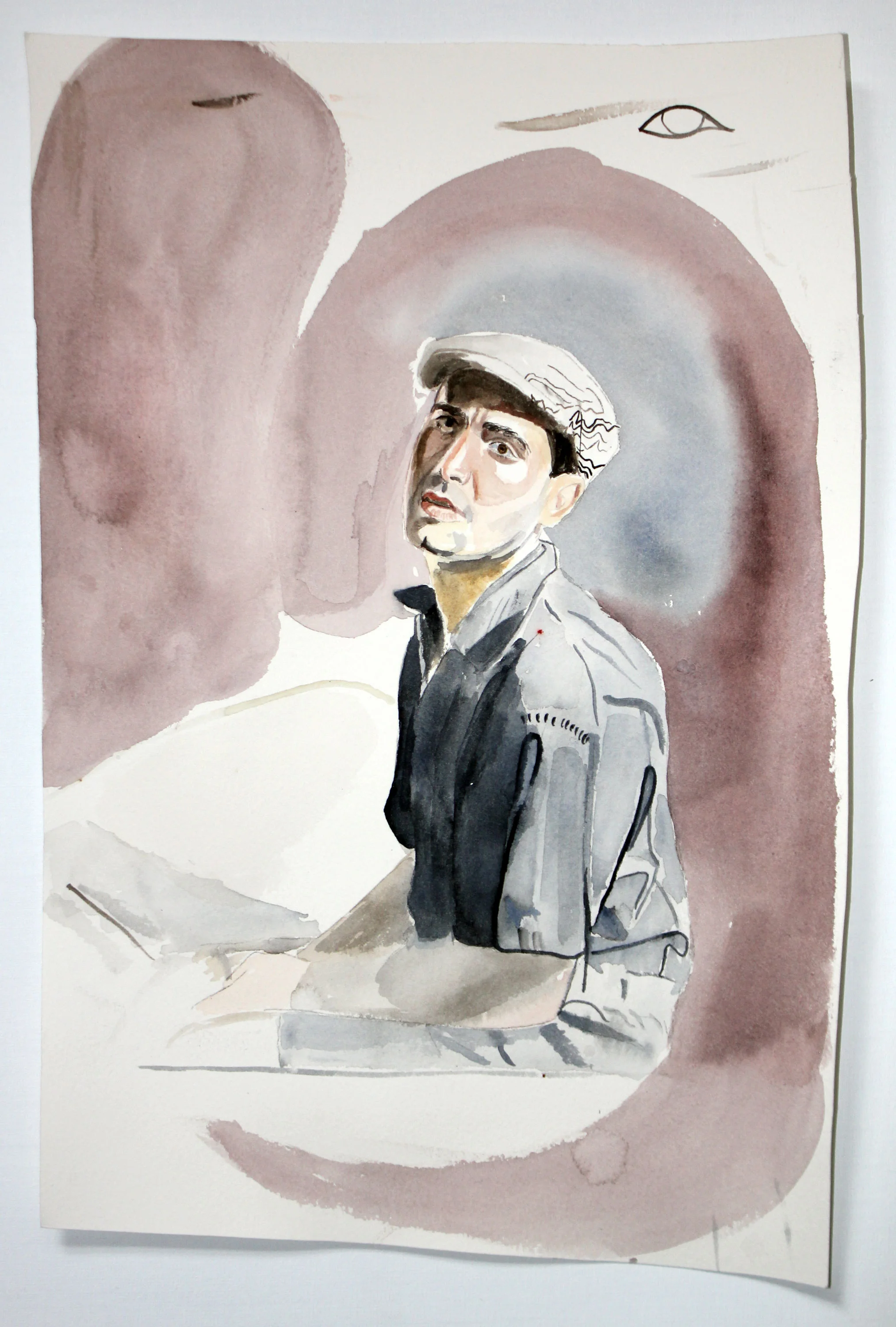 A Study in Being Alone 6. Watercolor on Paper. 16" x 11". 2018