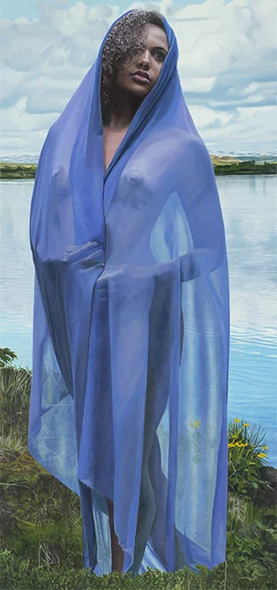 Iceland Girl Blue, 30"x 14"