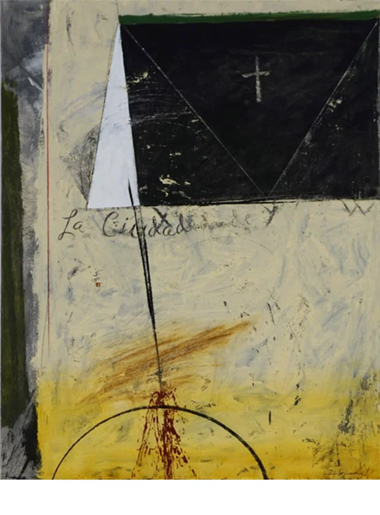 <div class="img-title">MEXICAN LANDSCAPE, oil & mixed media on canvas, 54" x 42”, 2018</div>