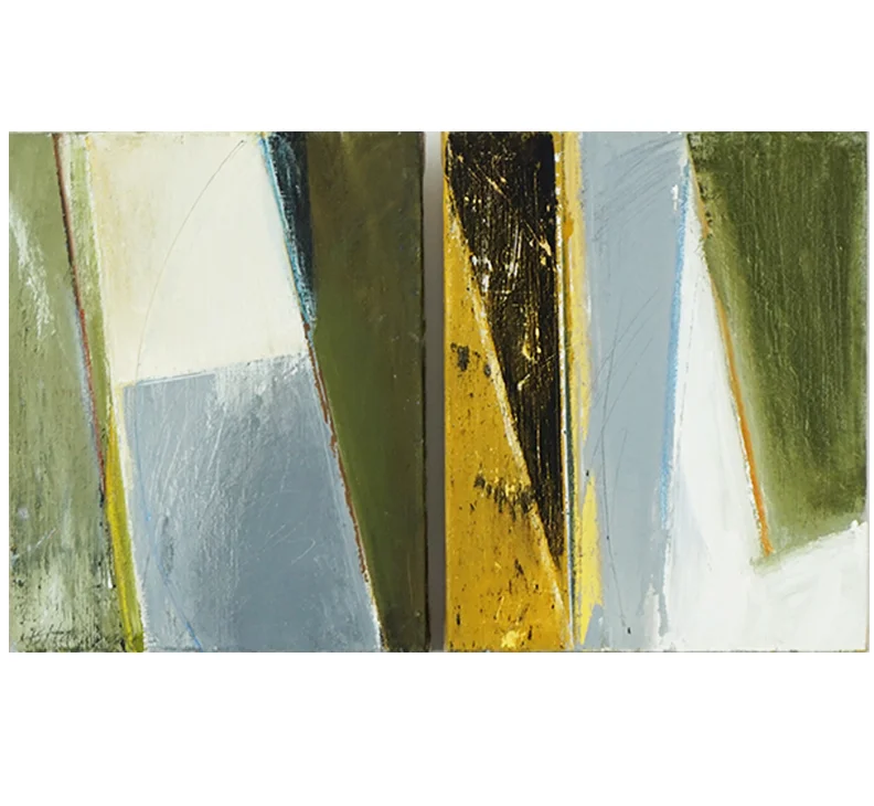 <div class="img-title13">GRAY PATH, oil on canvas, 20” x 16”, 2015 | THREE BLACK TRIANGLES, oil on canvas, 20” x 16”, 2015</div>