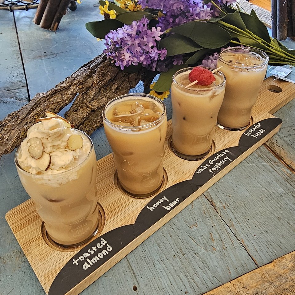 NEW Coffee flight flavors! Available chilled. 

🌟Toasted Almond
🌟Honey Bear
🌟White Chocolate Raspberry 
🌟Lavender Fields
.
.
.
.
 #coffeeflight #coffeeflights #coffee #mncoffeeshop #mncoffee #coffeelover #leader1918 #orleysmarket #cambridgemn