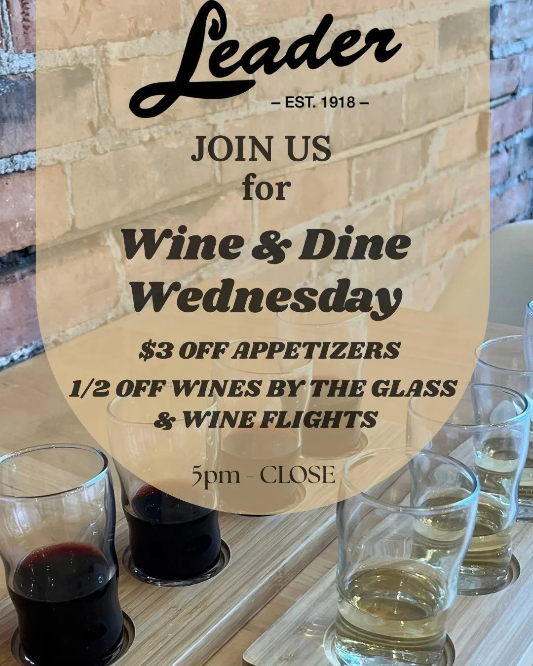 See you TONIGHT! ✨ 
.
.
.
.
#wineanddine #MNEats #leader1918 #mnrestaurants #winelover #mnplsfoodie #cambridgemn #winetasting #mneats #eatlocalmn #getinmybelly