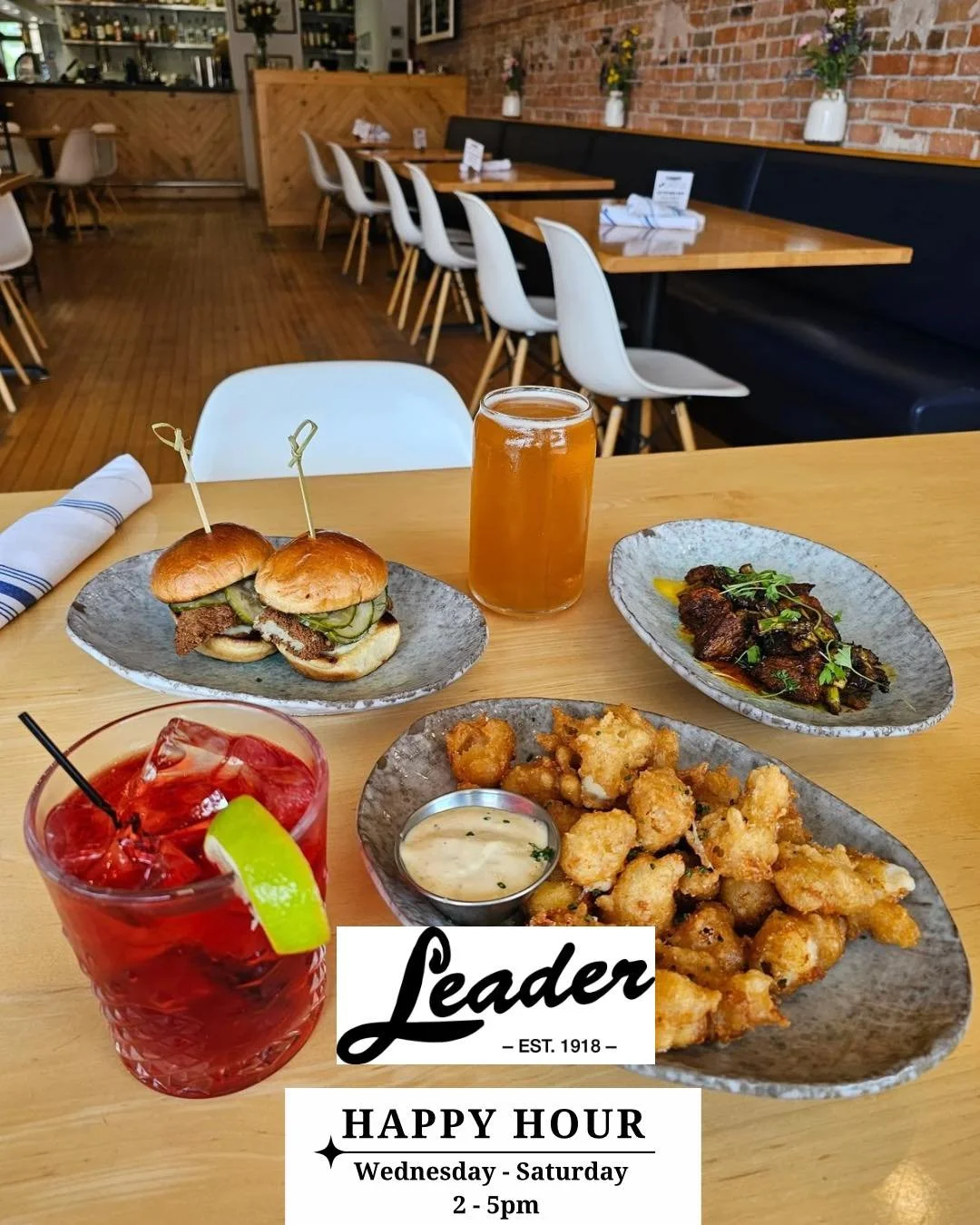 Looking for something fun to do today?
JOIN US early, for our Happy Hour.🍻 🍽️ 
.
.
.
.
#leader1918 #mncocktail #eatdrinkdishmpls #drinkspecial #cocktail #craftcocktail #mplsfood #MnEats #leader1918 #mnrestaurants #mnchefs #cambridgemn #mneats #isan