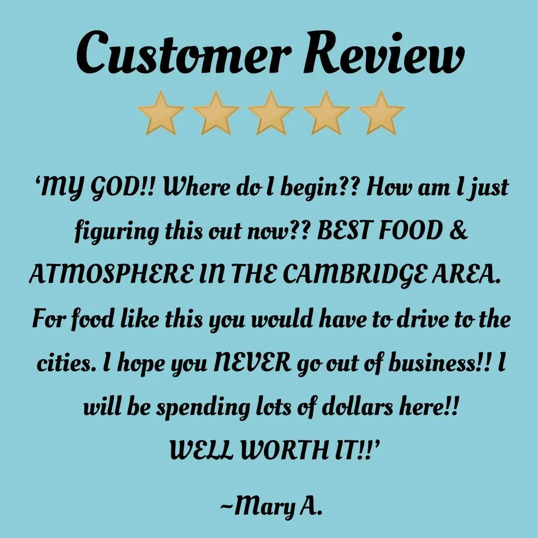 Reviews like this keep us going ❤️ 
Love the enthusiasm!

Although, we know there are other fantastic restaurants in our area, we appreciate the support.

Thank you Mary ☺️ 
.
.
.
.
#customerexperience #customersatisfaction #leader1918 #mnboutique #m