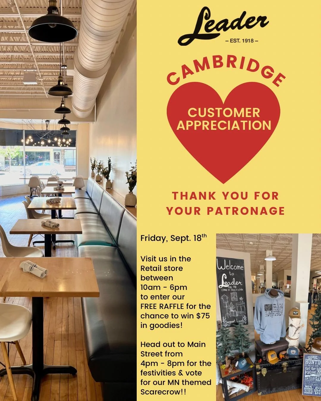 𝓣𝓱𝓪𝓷𝓴 𝓨𝓸𝓾 𝓒𝓪𝓶𝓫𝓻𝓲𝓭𝓰𝓮 𝓒𝓾𝓼𝓽𝓸𝓶𝓮𝓻𝓼!🫶

We hope to see you tomorrow in the Retail store btwn. 10am - 6pm (extended hours!) where you can enter our FREE APPRECIATION RAFFLE for the chance to win $75 in goodies. ✨ 

Then, head out t
