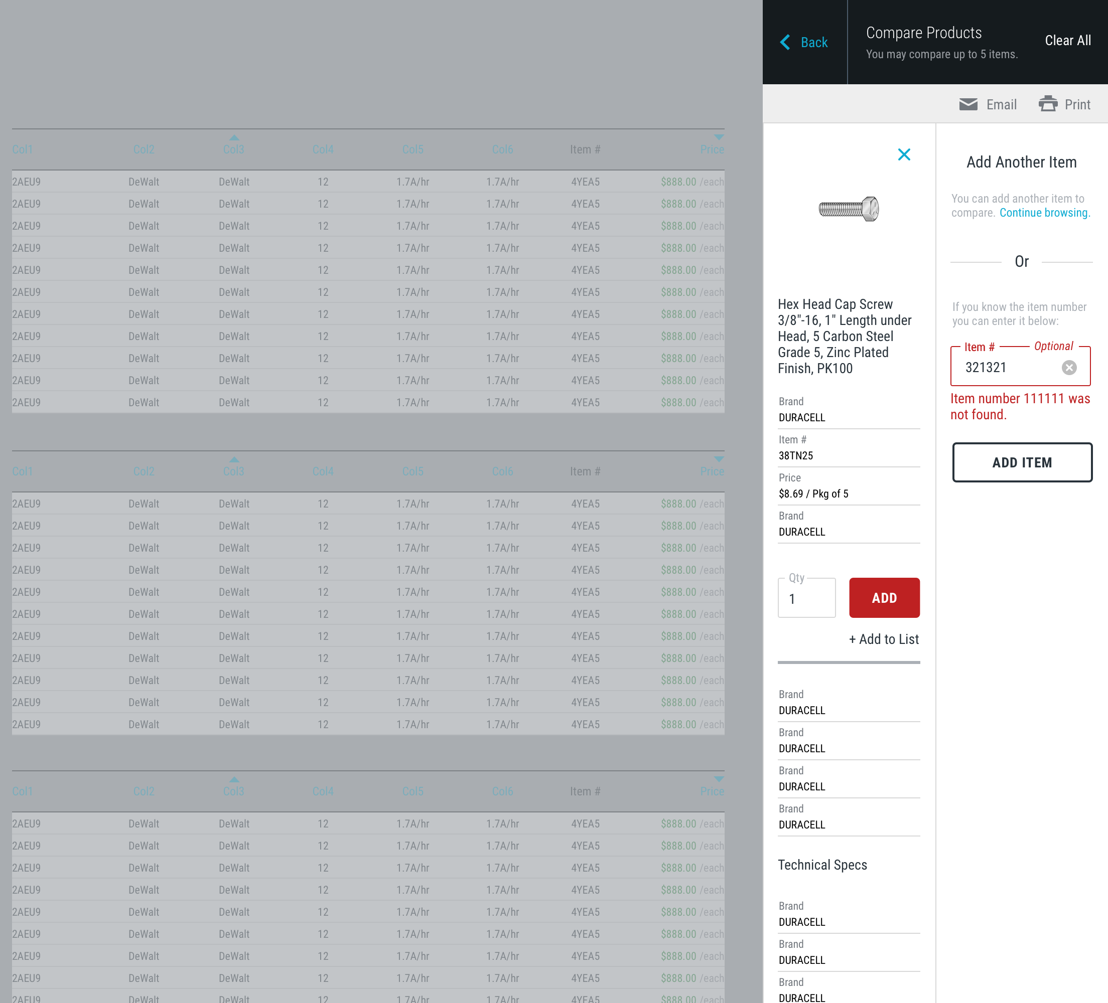 Compare View with Entry Field Error Messaging