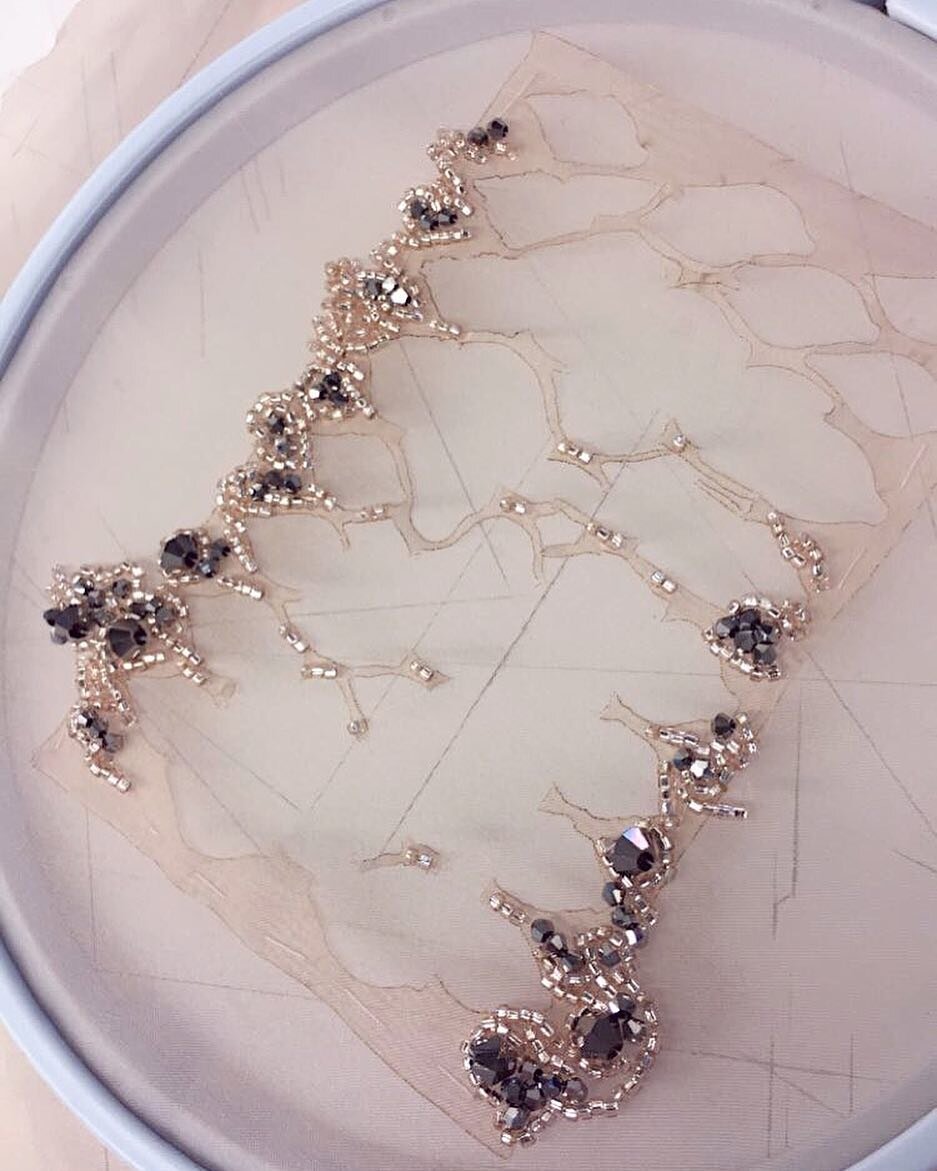 . . . lasercut silk and handbeading 🌷