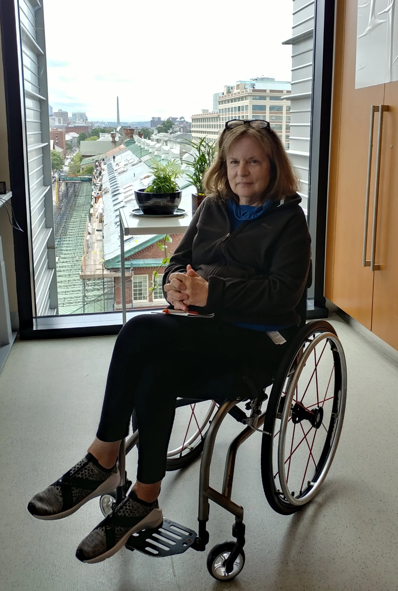 Pam Daly T6, ASIA B, Paraplegic -I was injured in 1972 in a car accident when I was a senior in high school. -I went on to college where I earned a BA in History and, the year following my graduation, began my 33 year career in text book publishing. I loved my job and the people I worked with. They were smart and interested in all things new. My being in a wheelchair was only another interesting way to view the world; for them and for me. Through them, I learned that my journey was not mine alone and that it was healthy to be able to lean on others and have them lean on me. -I began working for the GBC five years ago and have learned a lot from the newly injured patients and their families, and I hope they've learned from me. I'd like people to know that we at the GBC are always happy to talk with you about Anything.