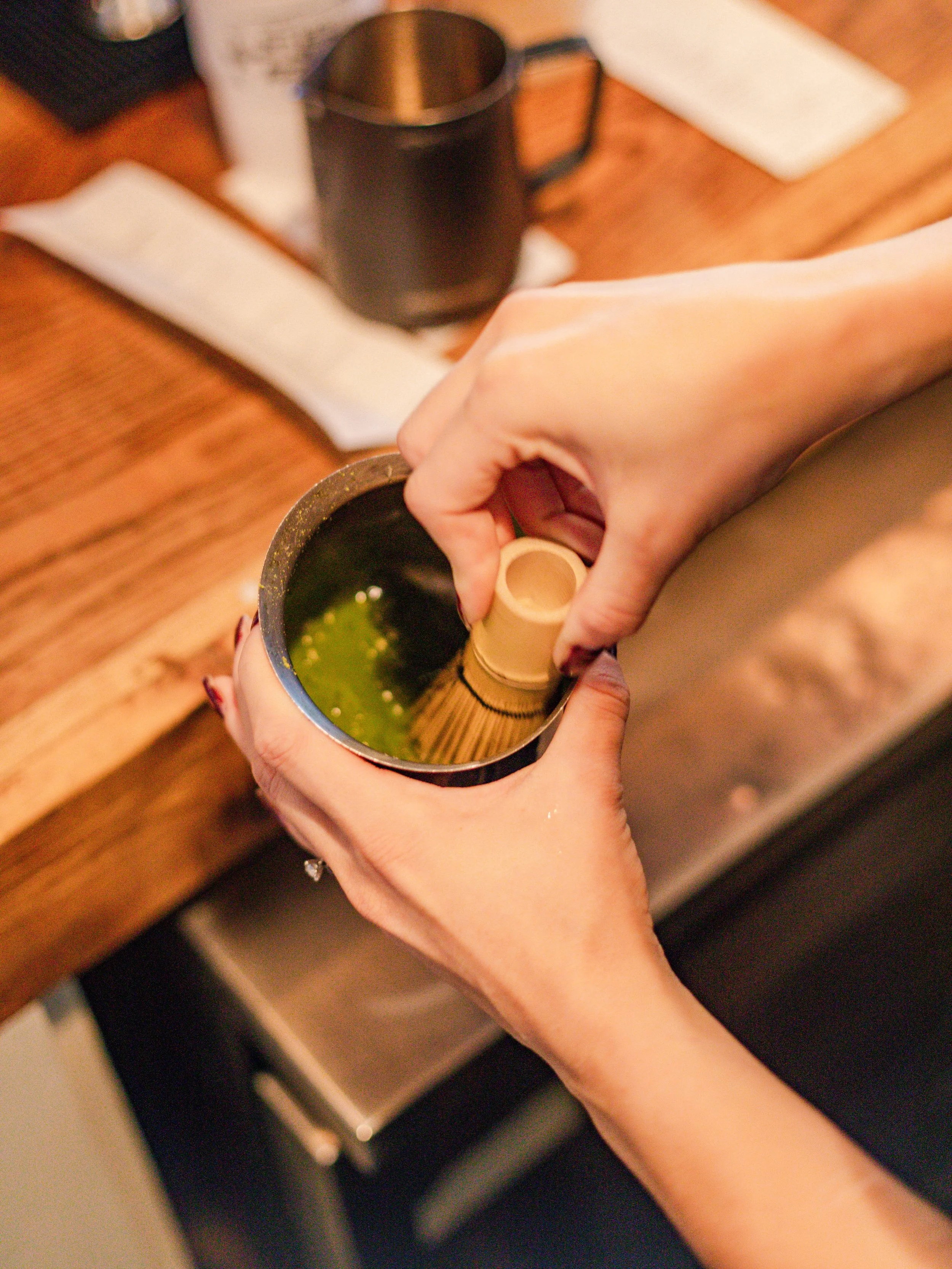Did you know we get our Matcha from @rishitea and Botanicals? They make high quality barista matcha that we are obsessed with! Pair it with our seasonal strawberry syrup this summer for a winning combo of earthy and fruity!