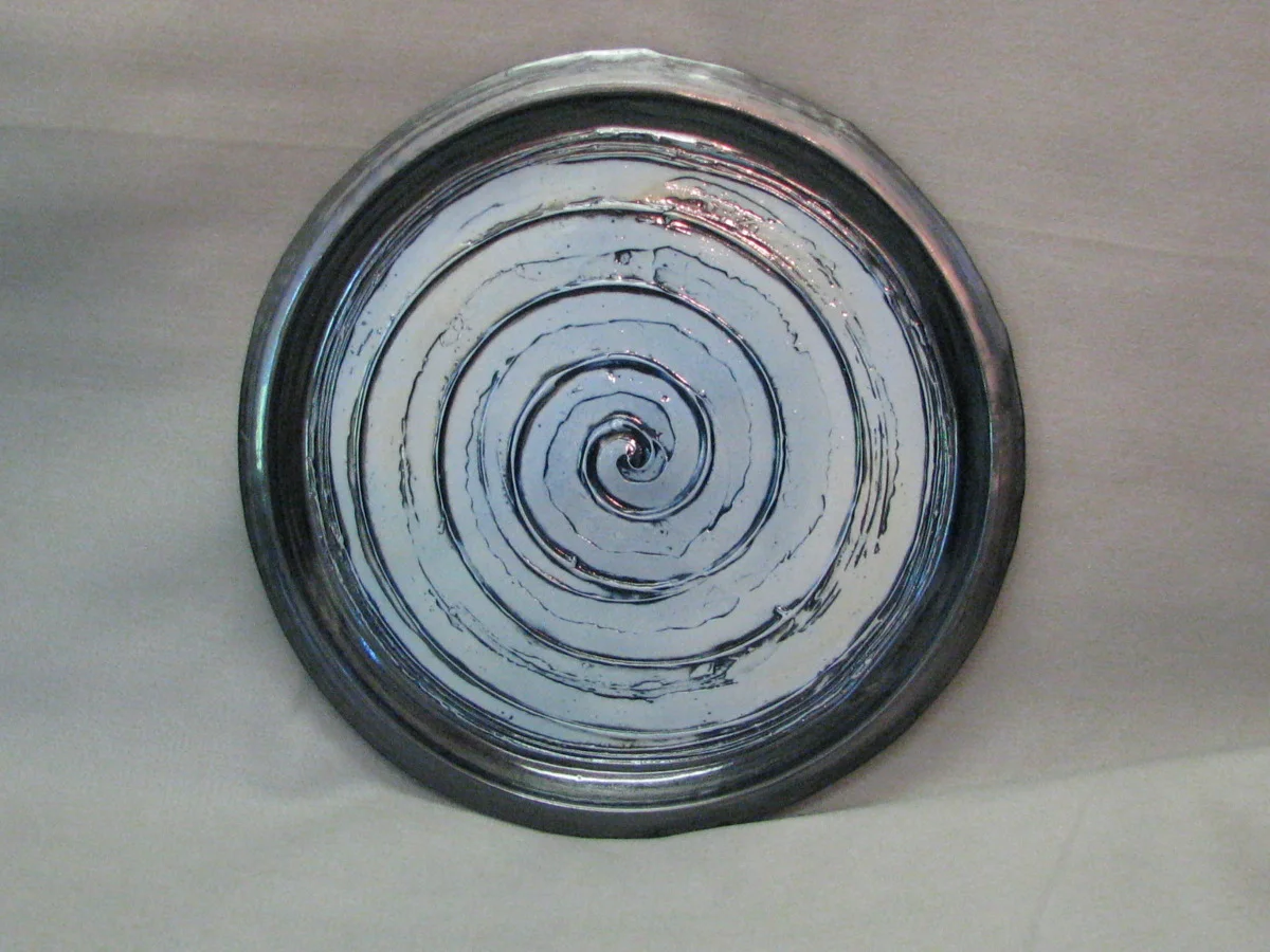 "Spiral" Blue Plate