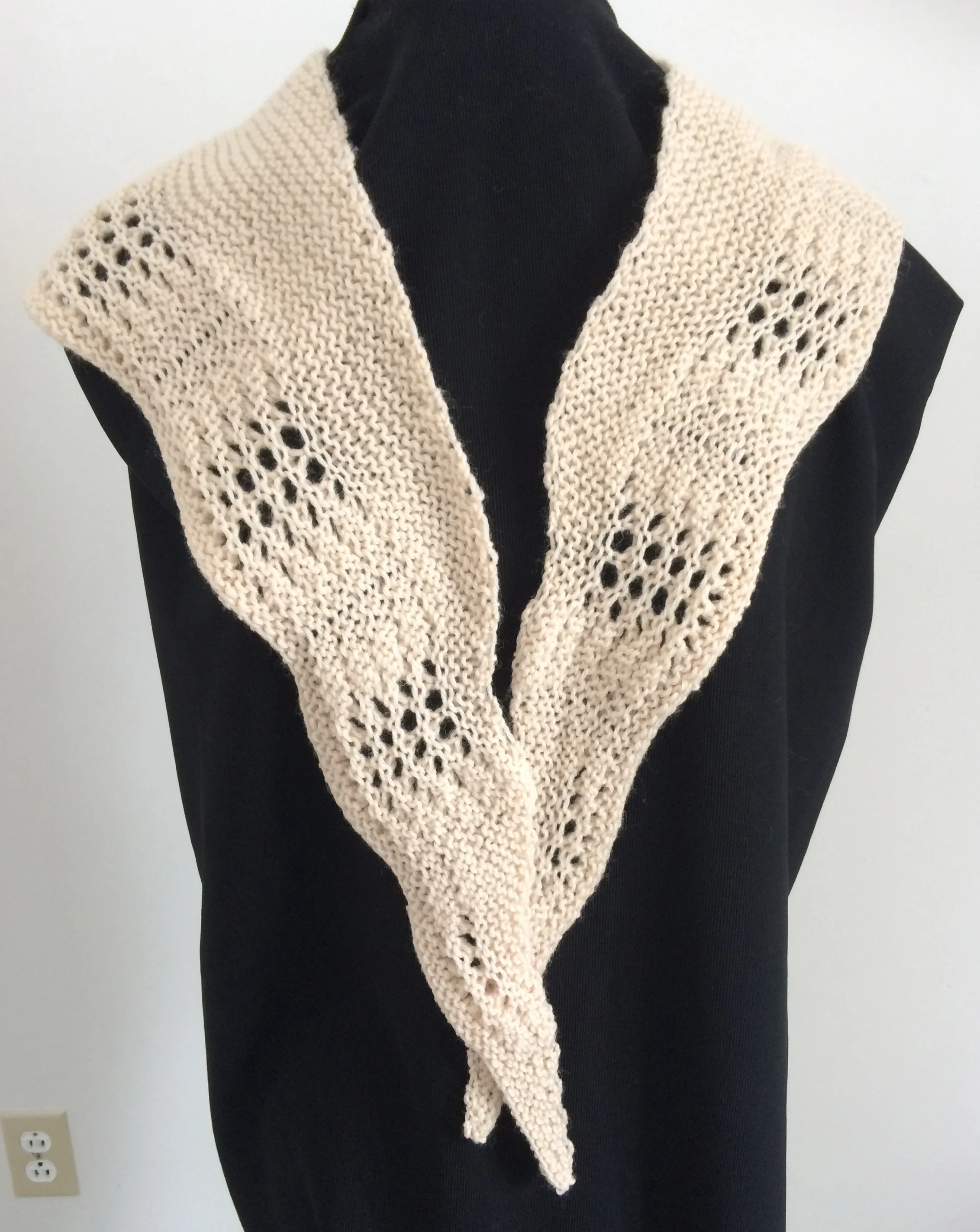 Cathryn Miller arc style shawl in cream