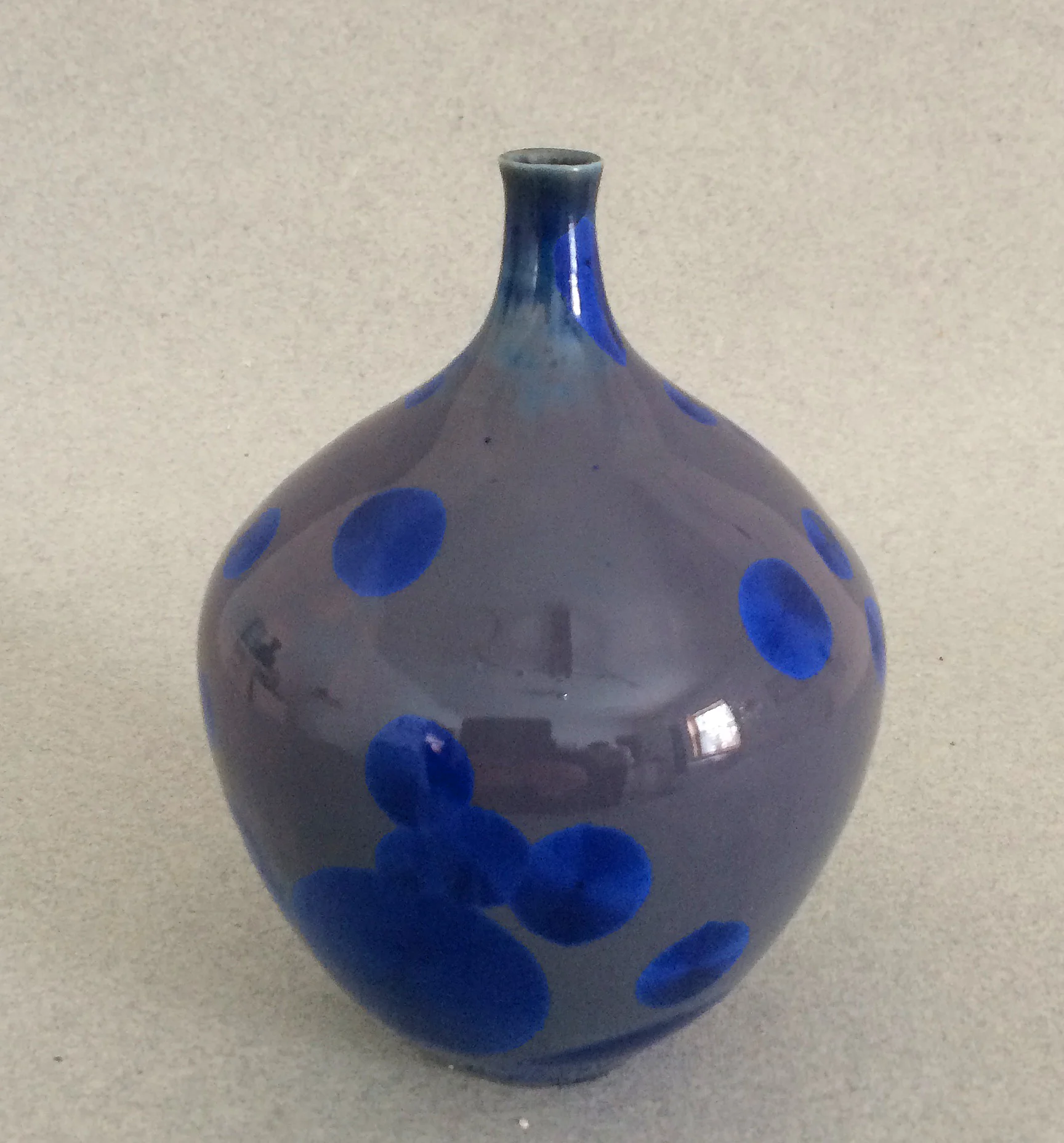 Gail Carlson small grey and blue crystalline bottle