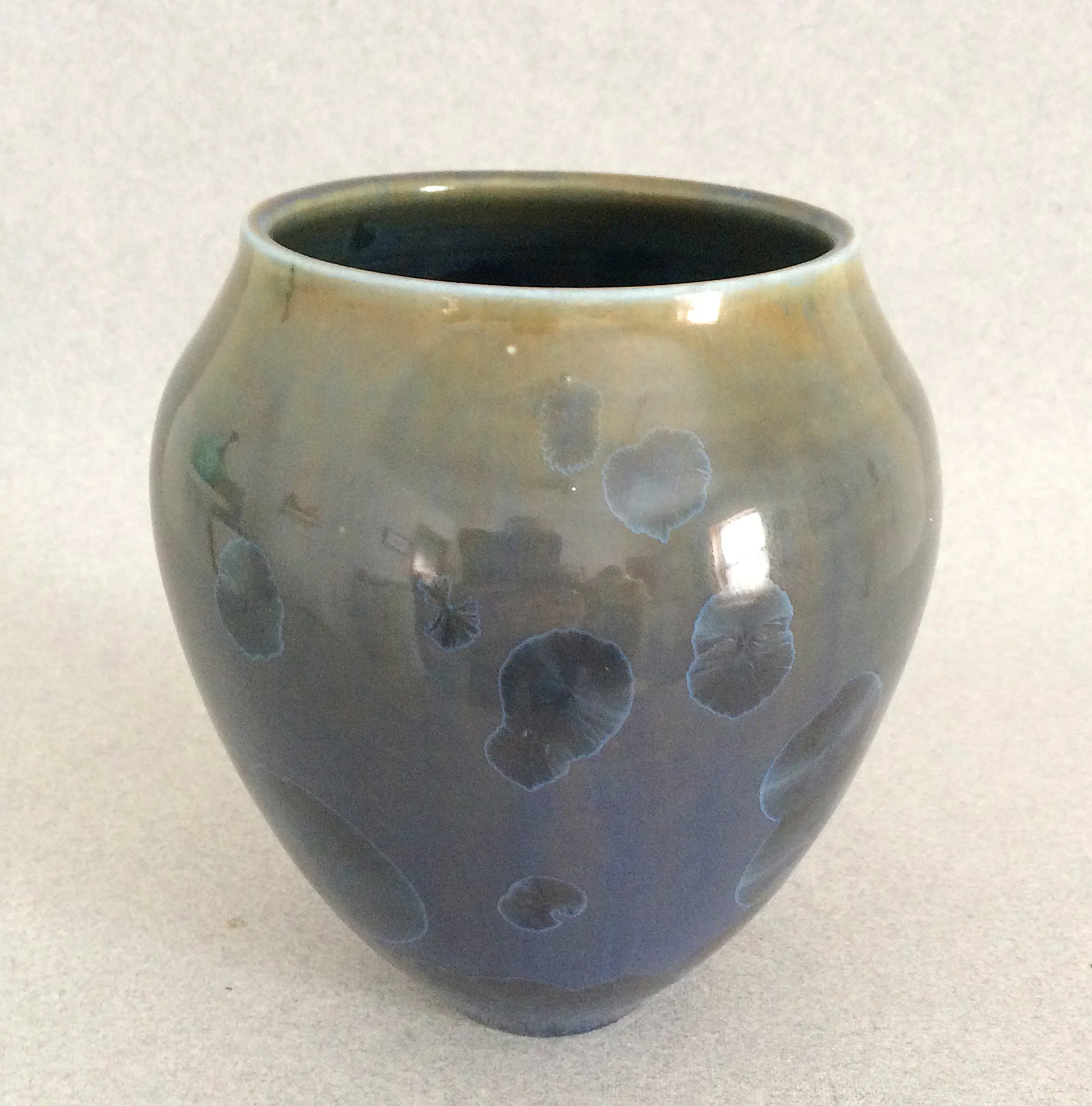 Gail Carlson blue green crystalline vessel/vase