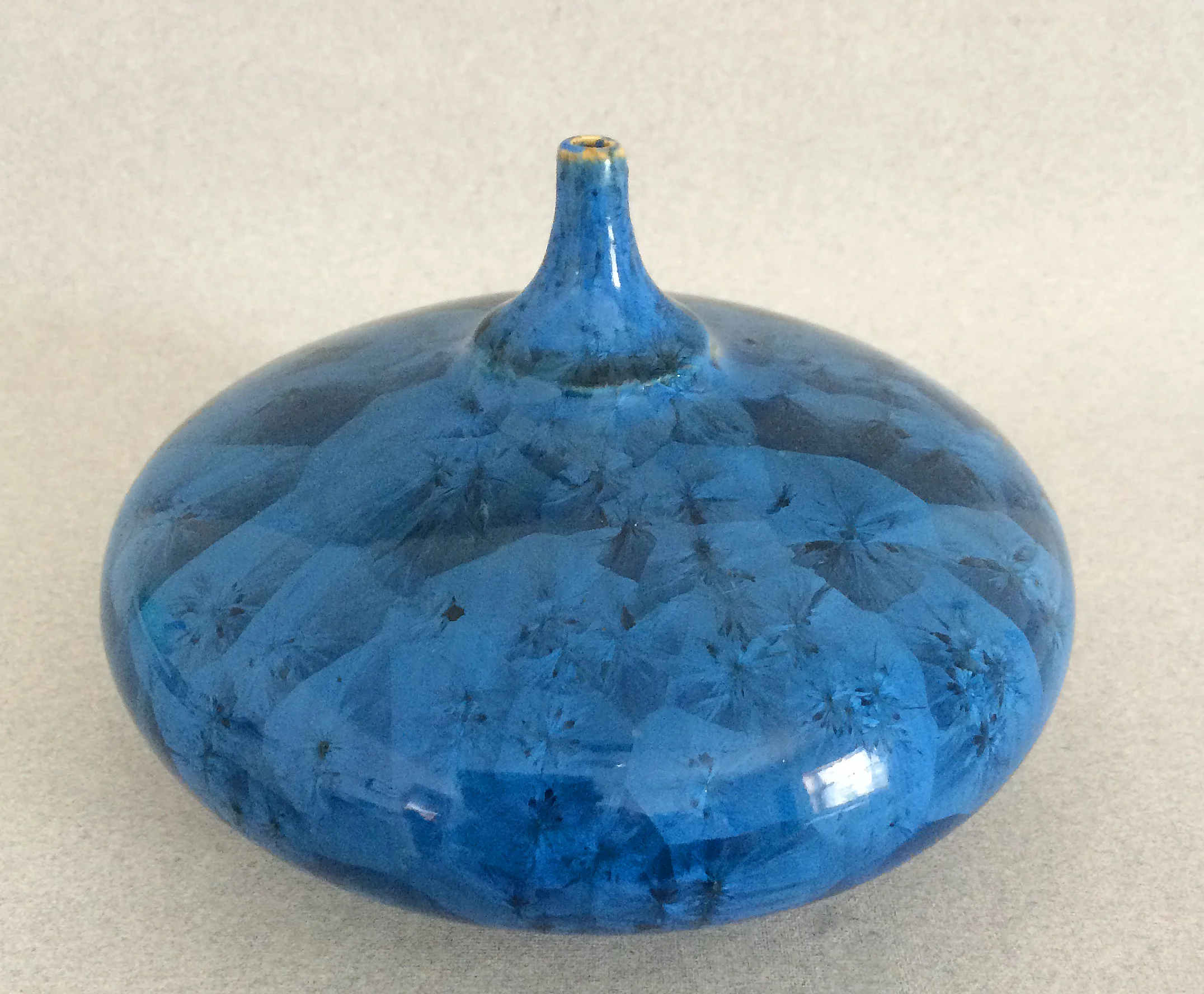 Gail Carlson blue crystalline bottle