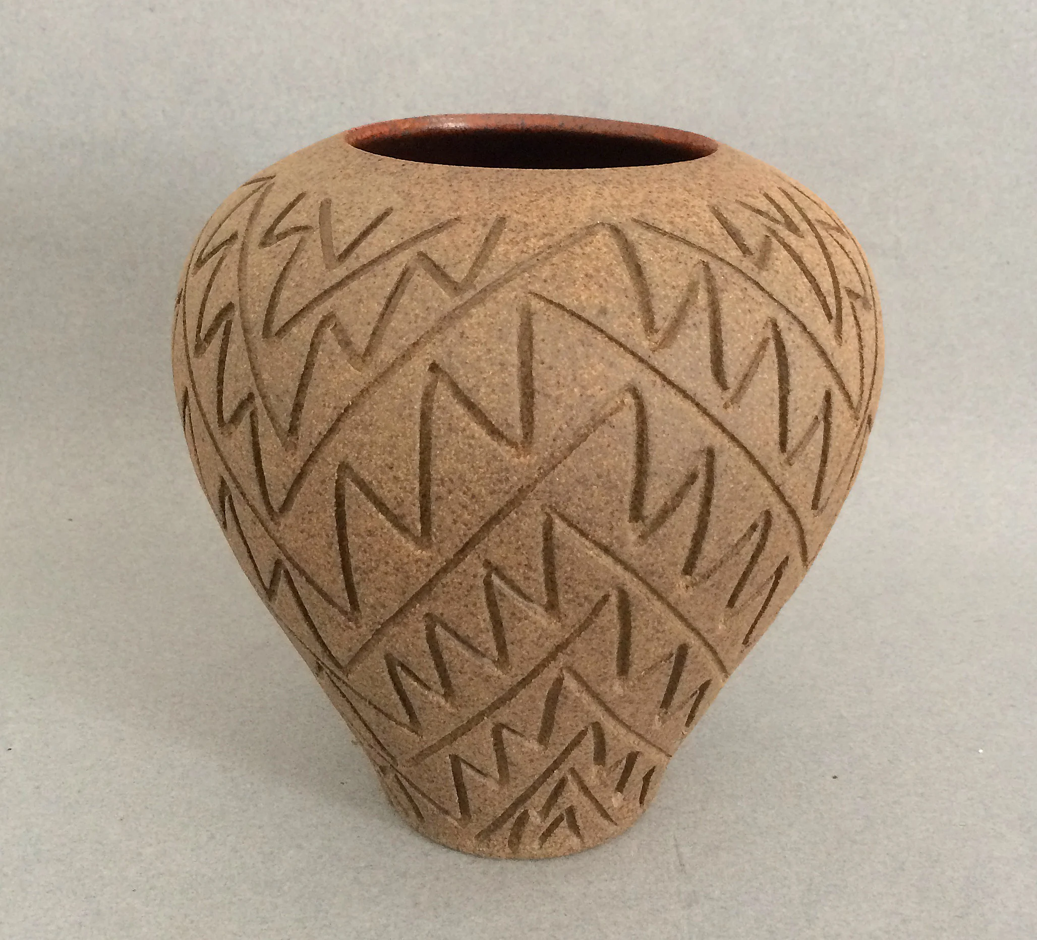 Gail Carlson carved brown vase