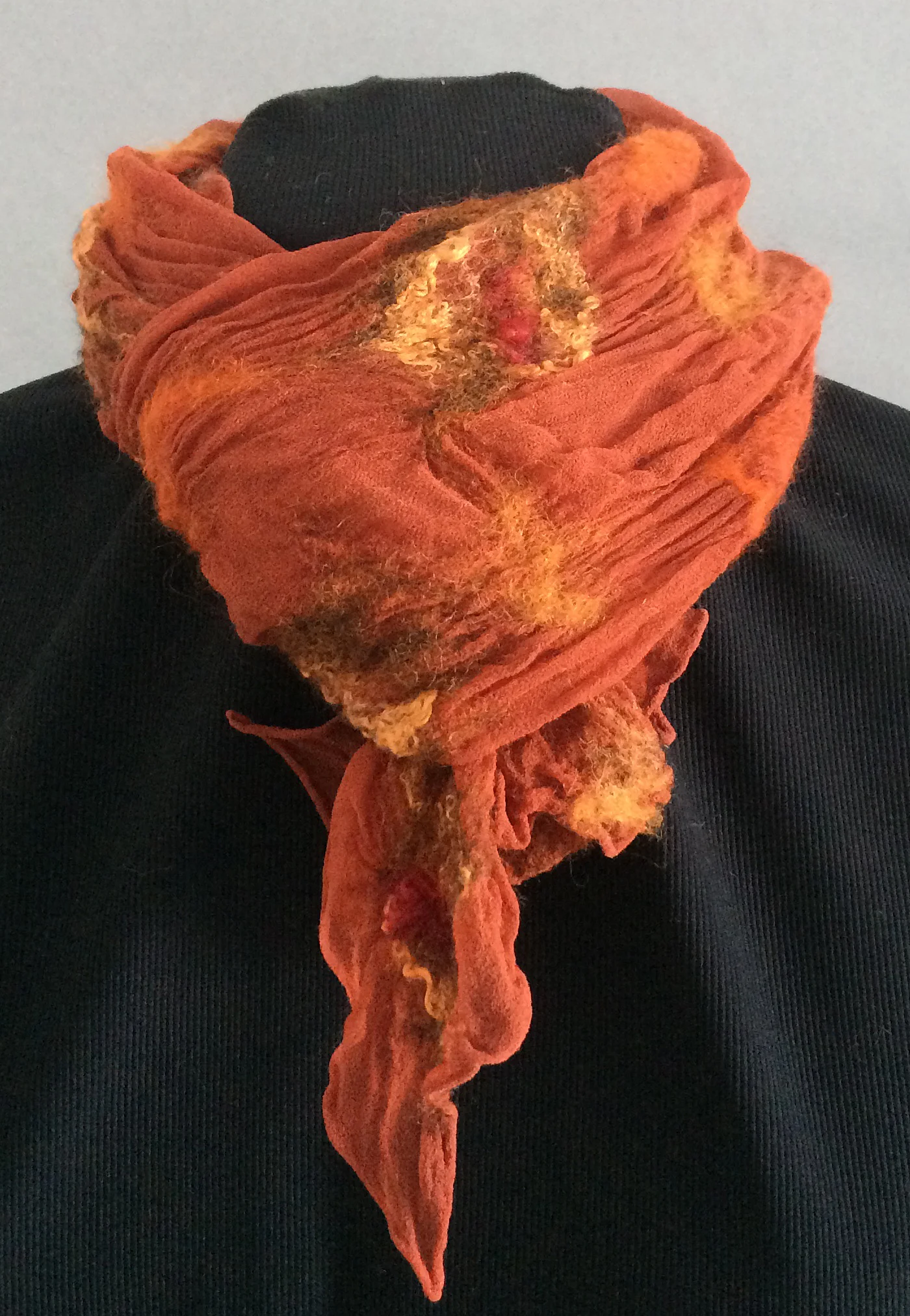 Heike Fink burnt orange silk scarf