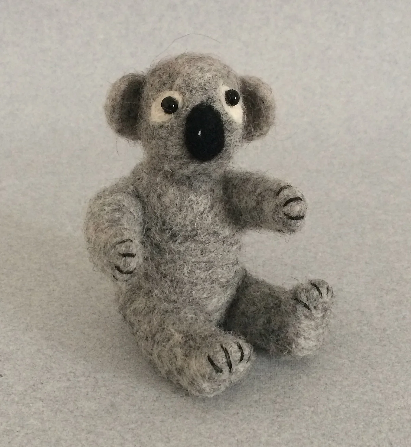 Heike Fink felted wool teddy bear