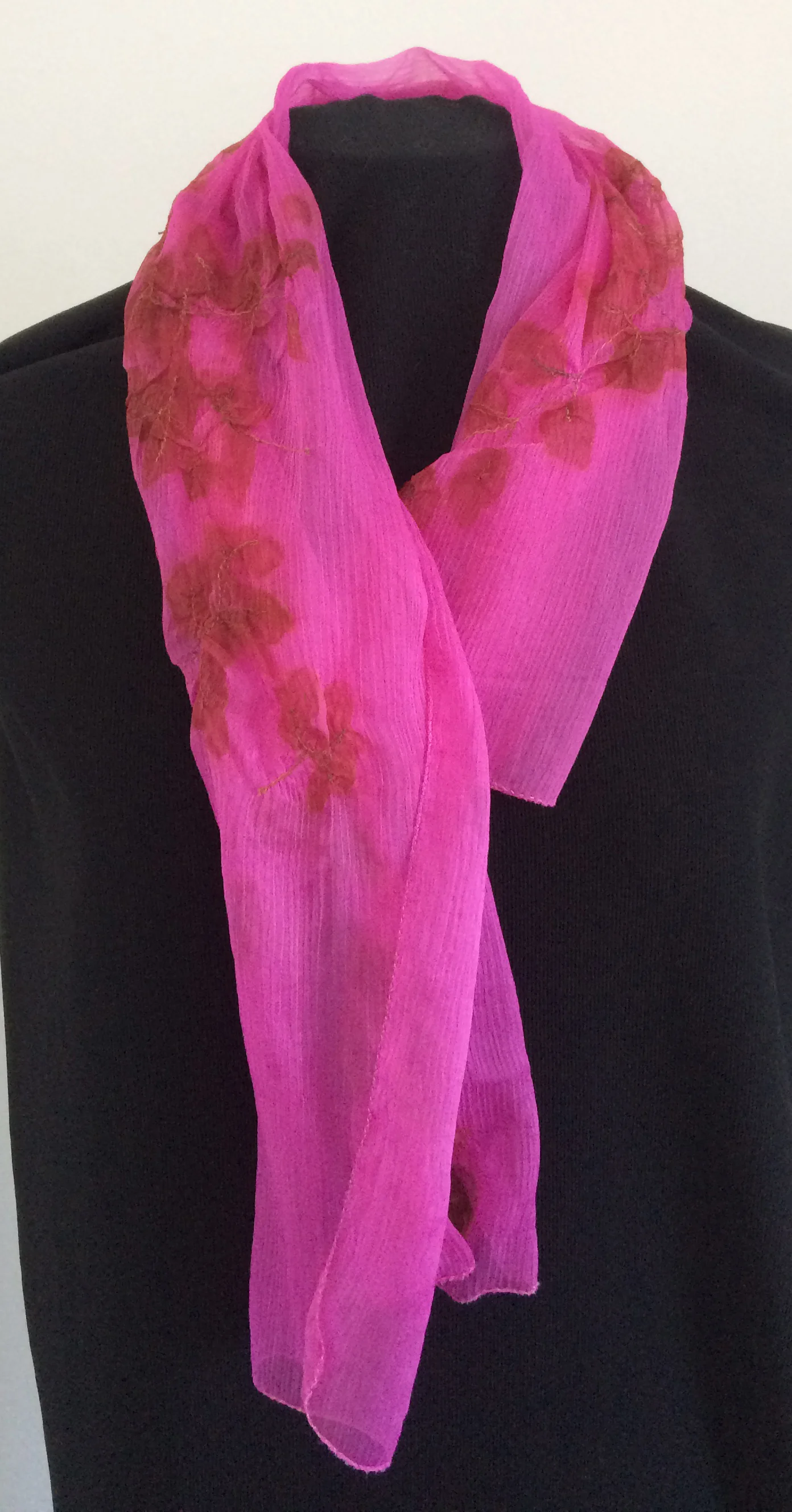 June Jacobs Cotony Aster scarf in fuchsia