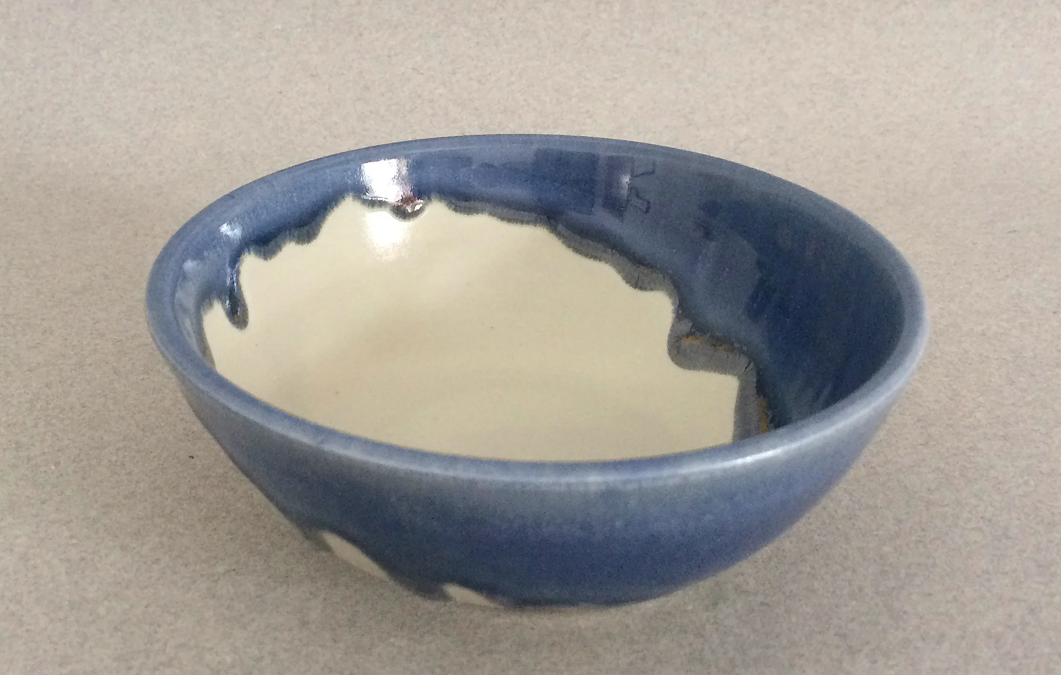 Zane Wilcox cobalt drip small bowl