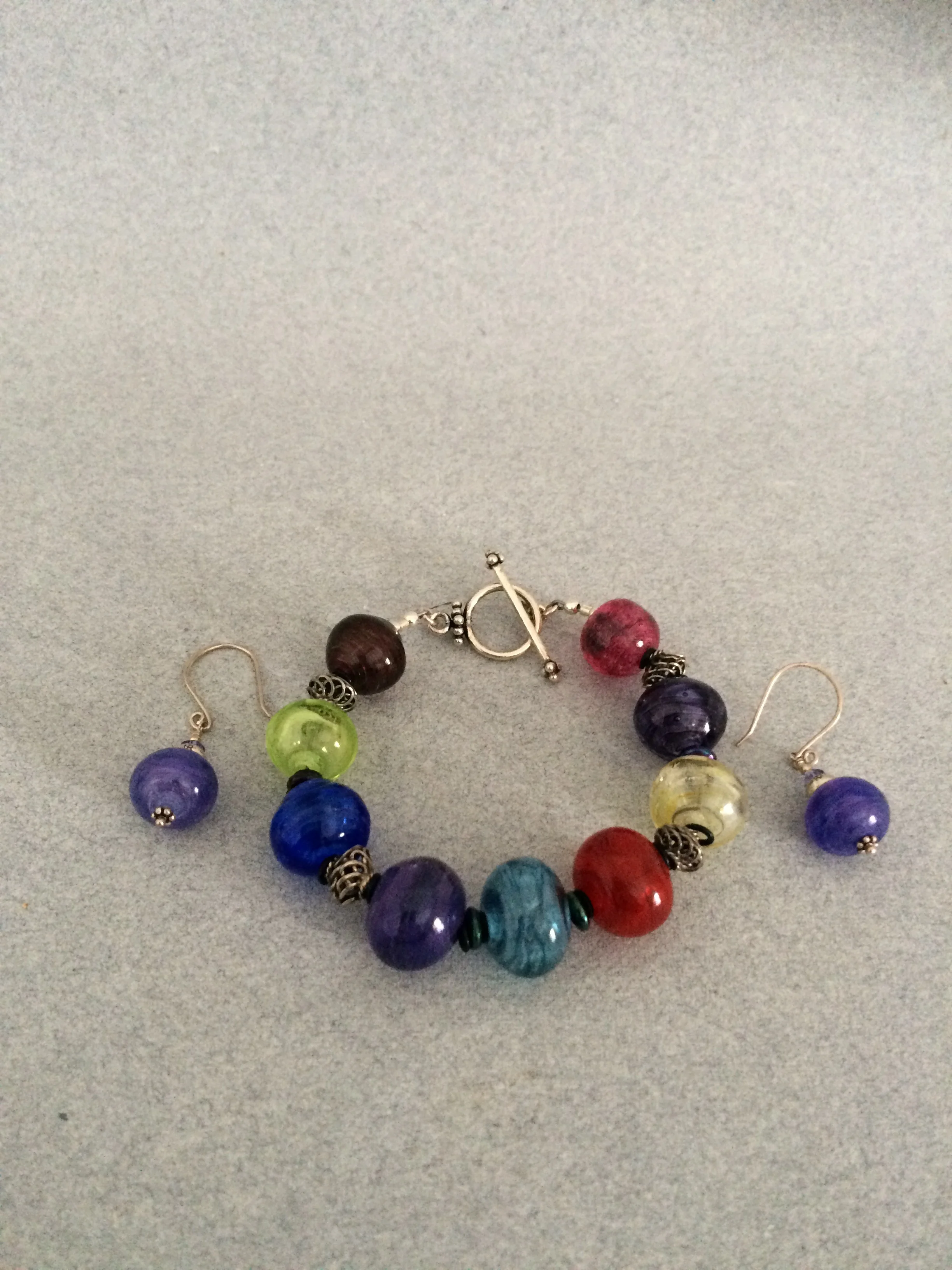 Multi Clear Bead Bracelet &amp; Earrings Set