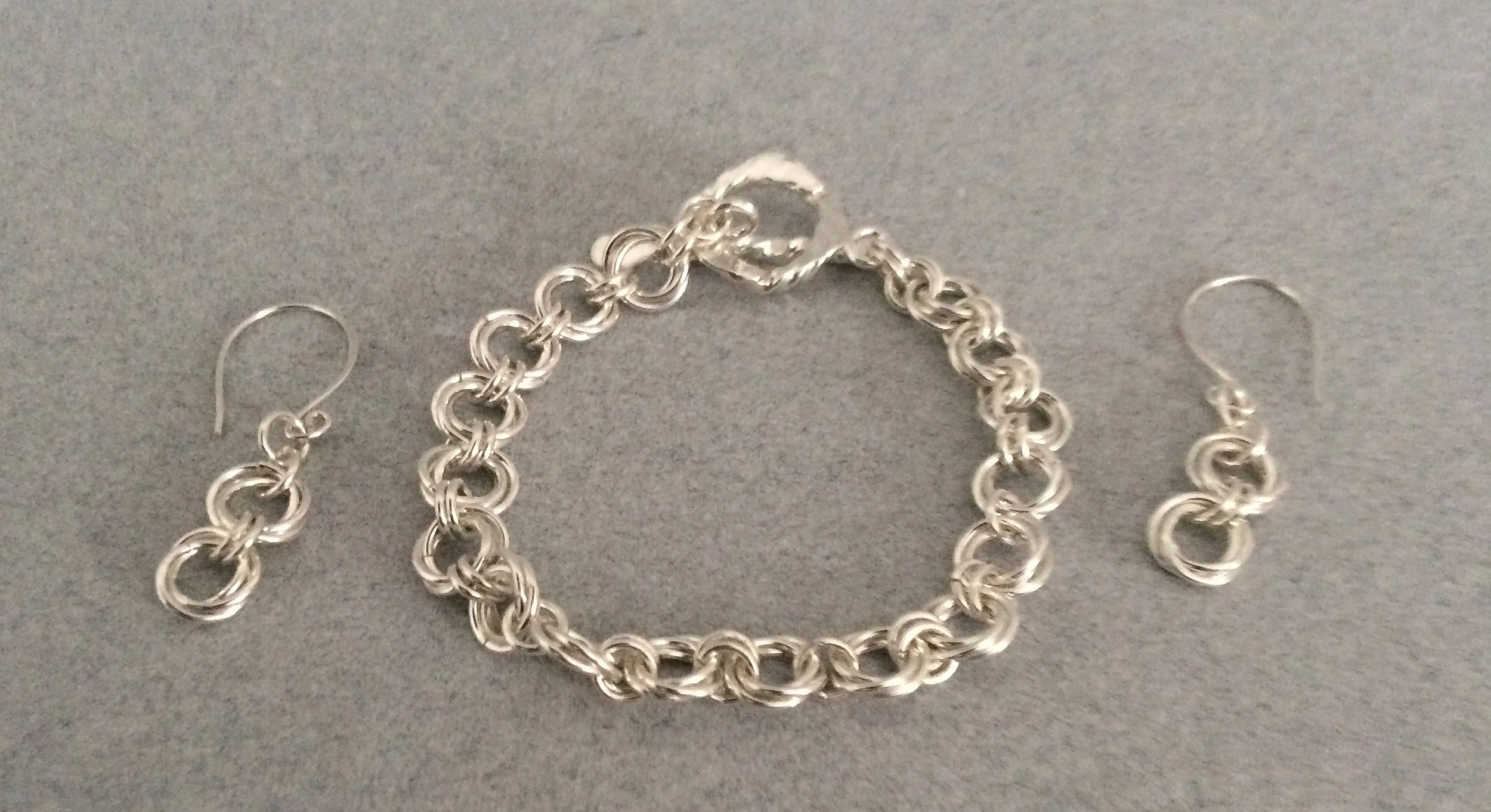 D Lynne Bowland Chain Maille Bracelet &amp; Earring Set