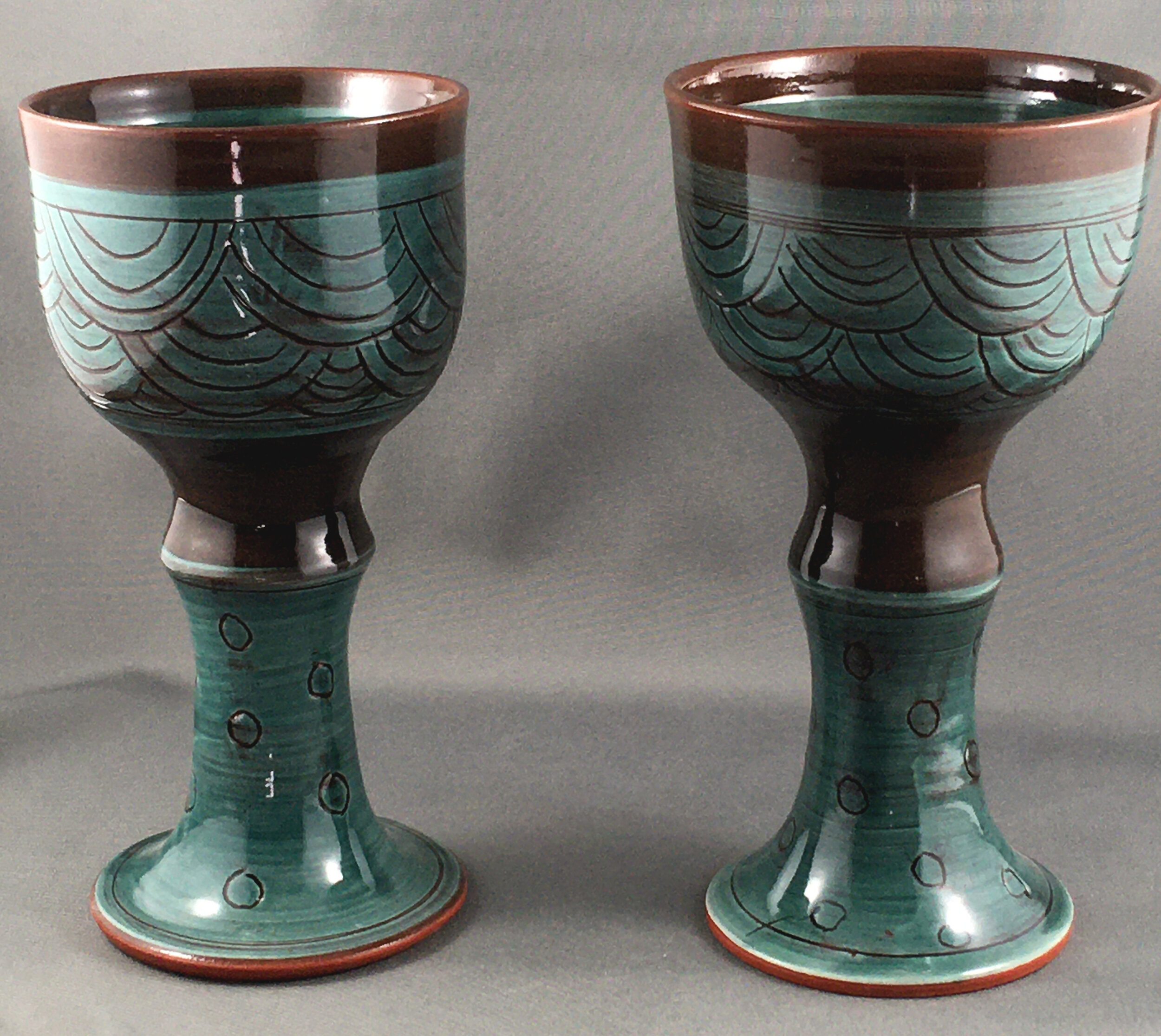 Anne McLellan Teal Goblet (right)