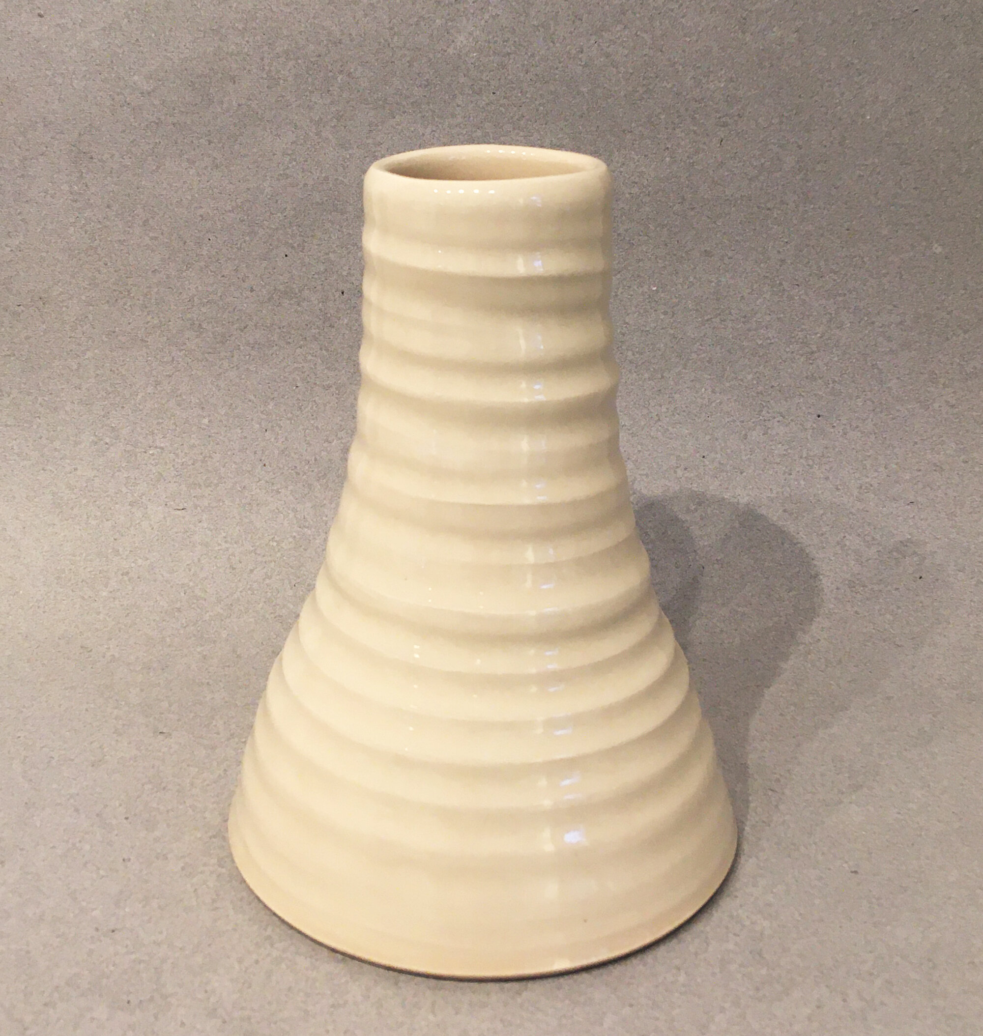 Dee Funk Medium White Vase 2 with throwing rings 