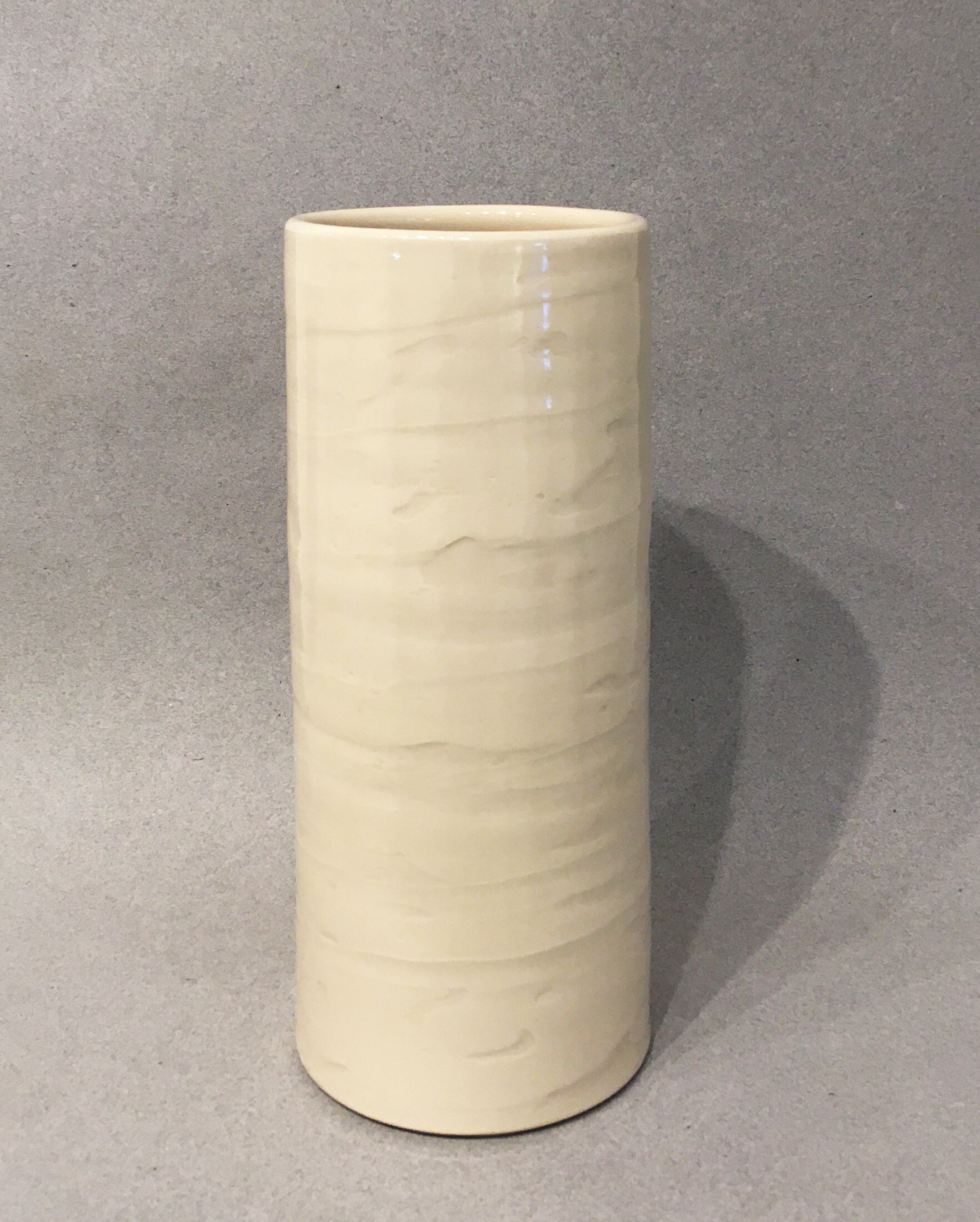 Dee Funk Large White Cylinder Vase  