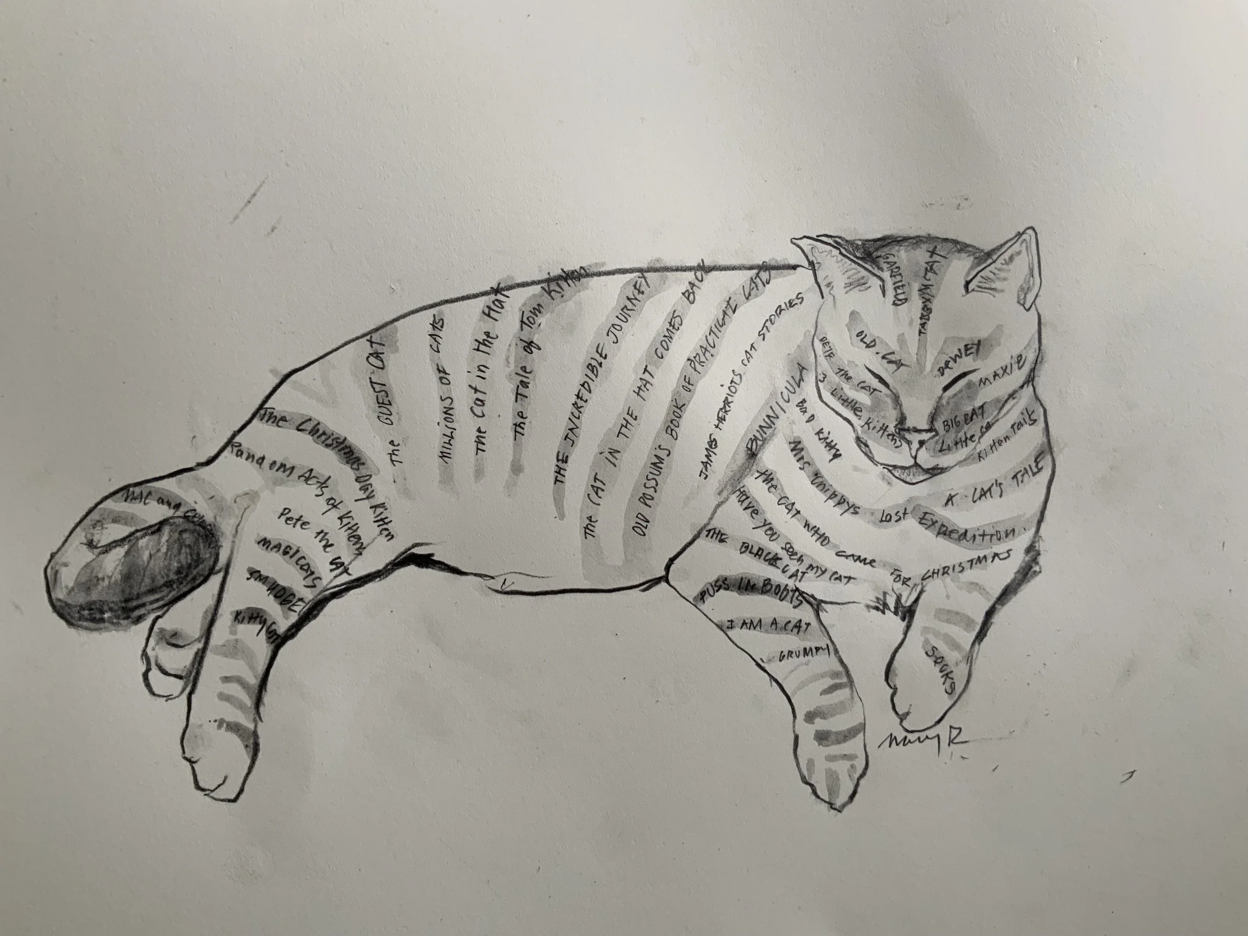 Mary Romanuck  "A Feline Library"