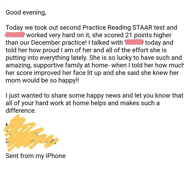 🗣Numbers will never lie! Waking up to this email that was sent to a parent from her child&rsquo;s teacher is 100% spectacular!!! Making connections, meeting them where they are, motivating them (even when they have a mishap), slowing down the re-tea