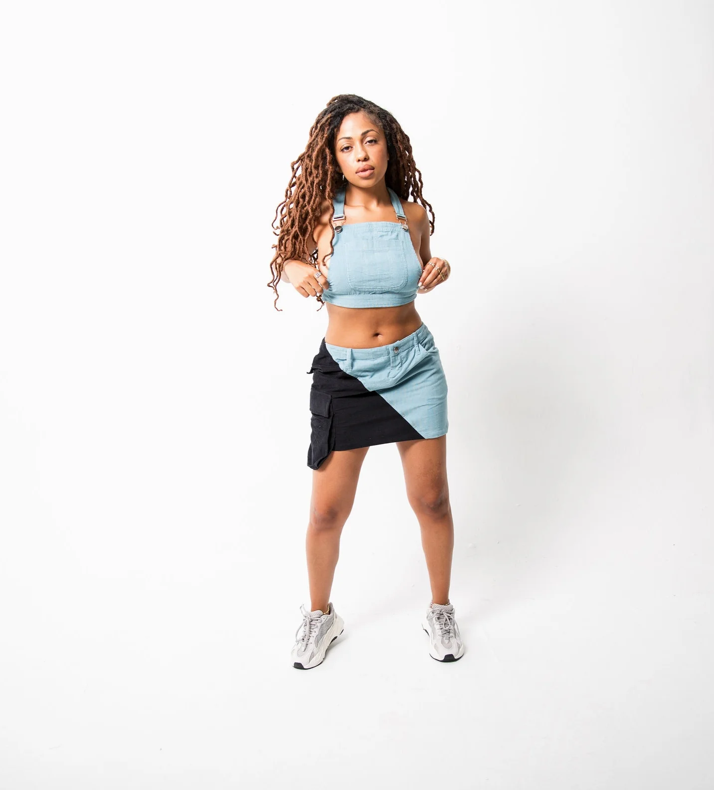 BLUE/NAVY YIN-YANG SKIRT