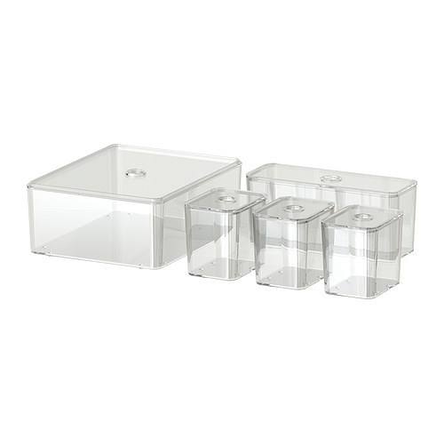 IKEA GODMORGON boxes with lid   ,  $29.90  These boxes will keep your makeup organised inside drawers and large boxes when you wish to transport them. Have a gig for weddings? No problem!