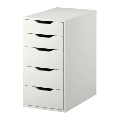 IKEA ALEX with 5 drawers,   $179  The ALEX with 5 drawers is the ultimate makeup organiser when in a tight budget. You can just label the drawers to easily find what you're looking for.