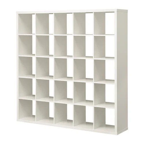IKEA KALLAX 5x5 shelving unit  , $479  The KALLAX has always been a versatile piece. You can use it to store books like in a cafe. Or you can display mugs, glass bowls filled with candy, or cookie jars.
