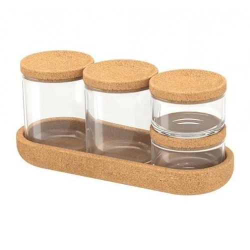 IKEA SAXBORGA jars w/ tray  , $34.90