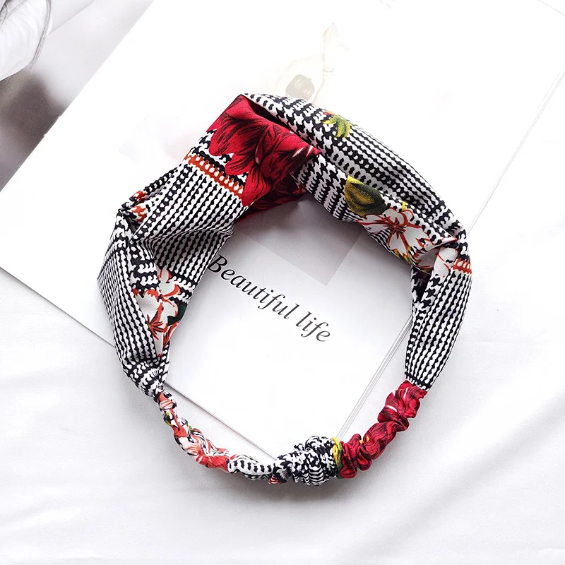 Red and Plaid Knot Headband