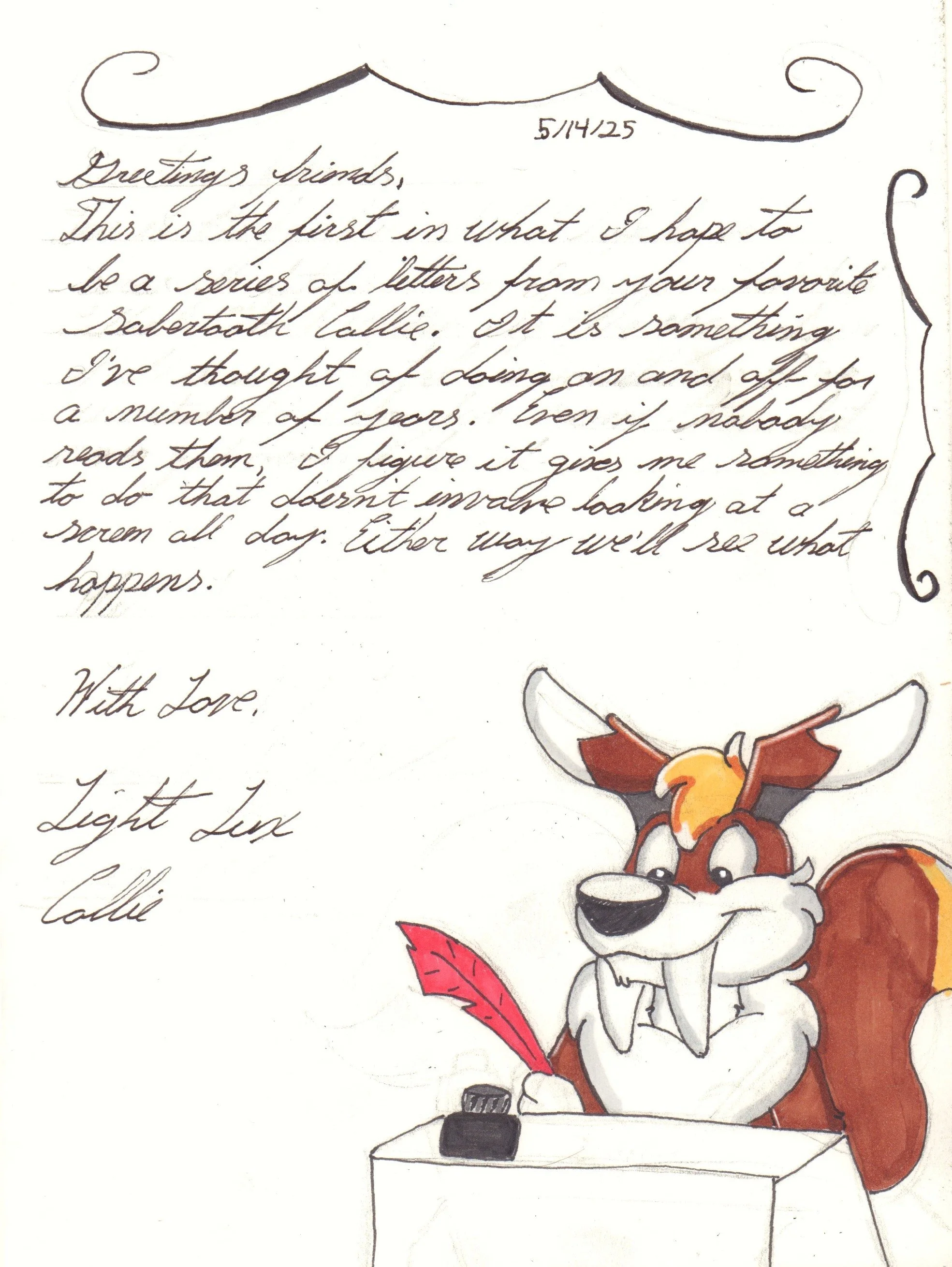 Letters From Light (5/14/25) — Saber Collie Studios
