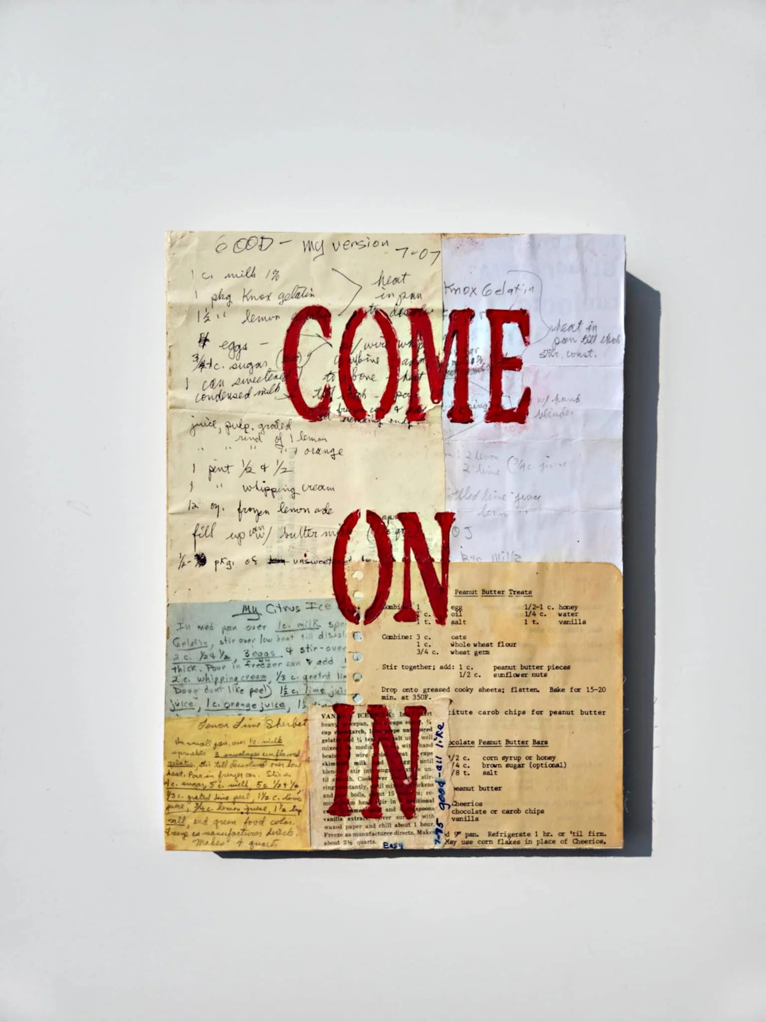 Come on in,Lipstick on Recipe Papers, 2025.jpg