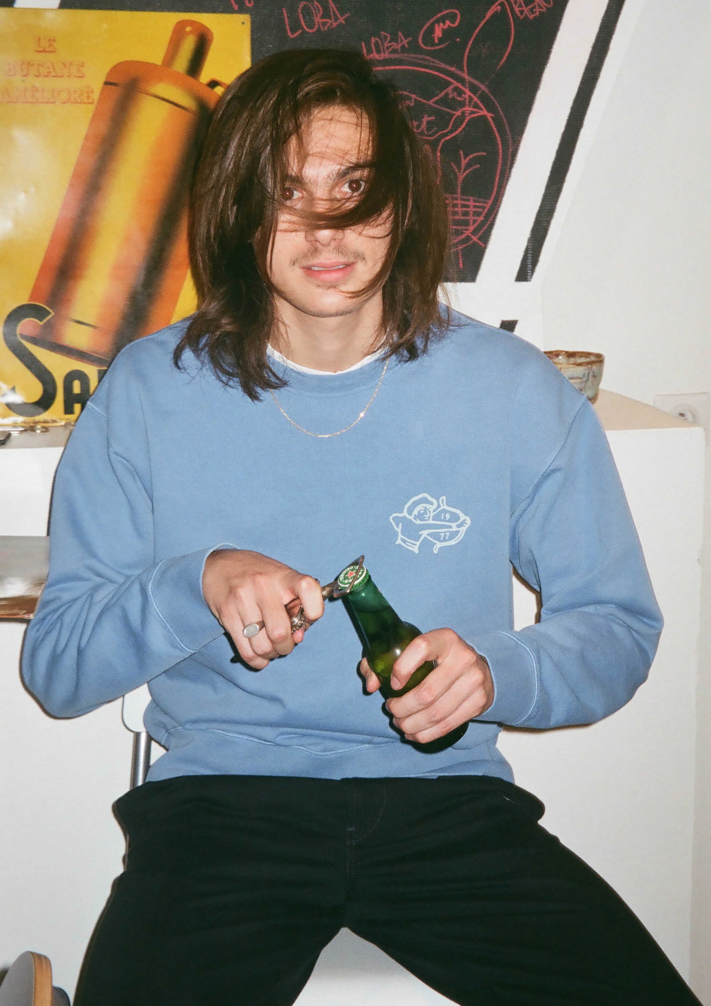 blue cotton sweatshirt