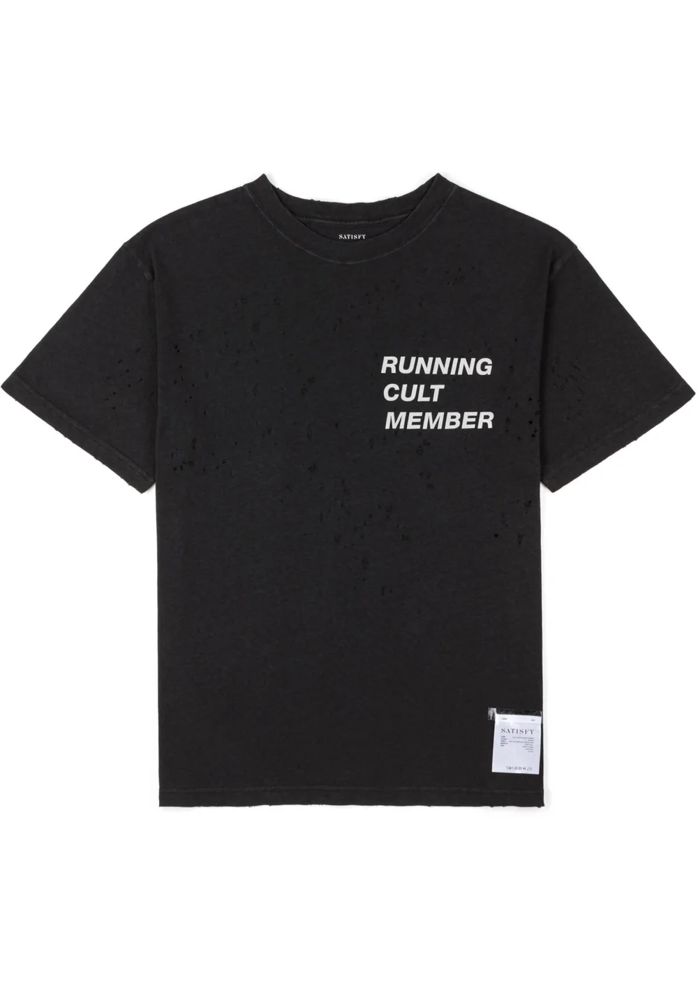 Satisfy Running Cult Moth Eaten T Shirt Black Solar Mtp Shop