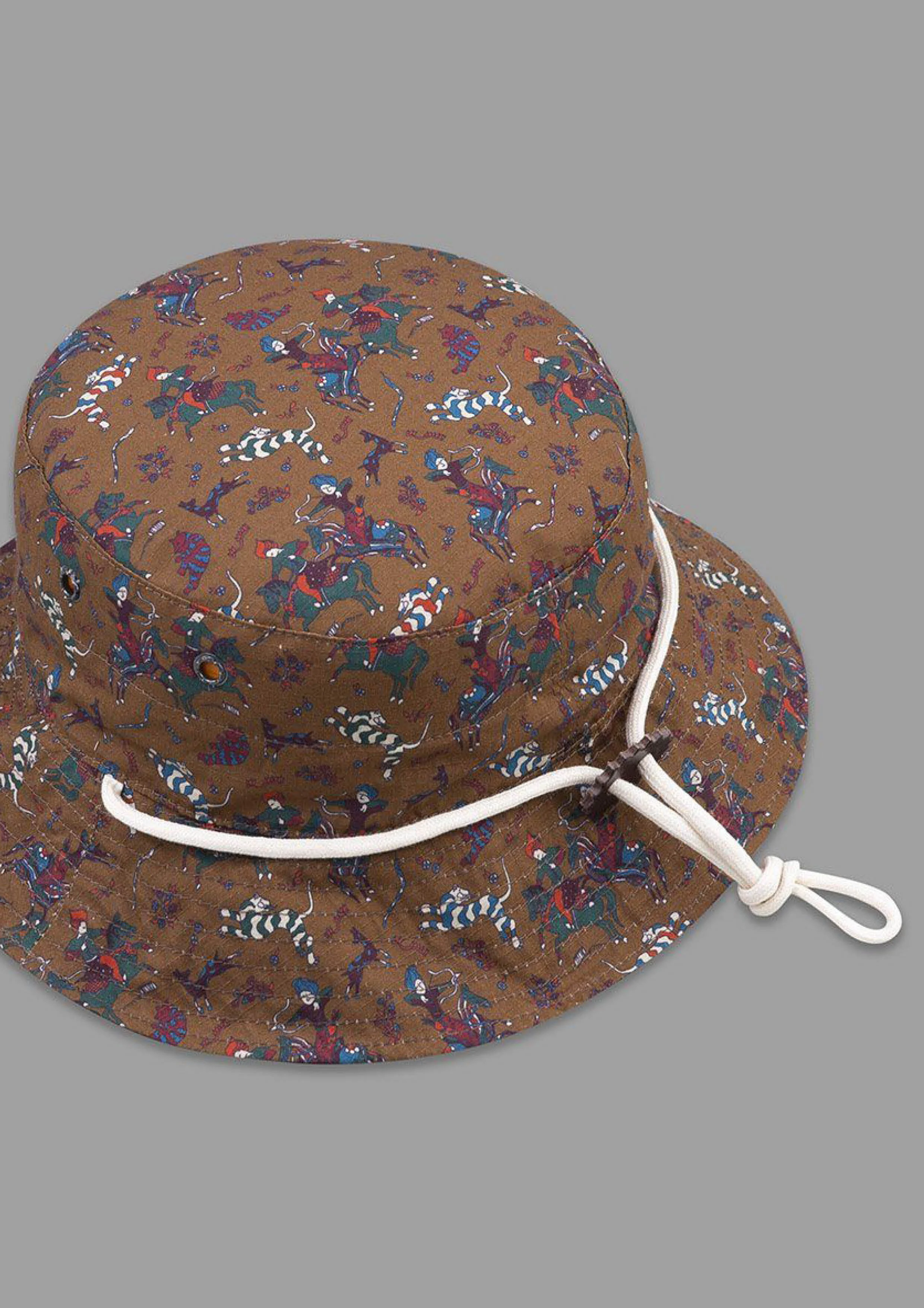 Navy and Brown Mughal Print Lining 