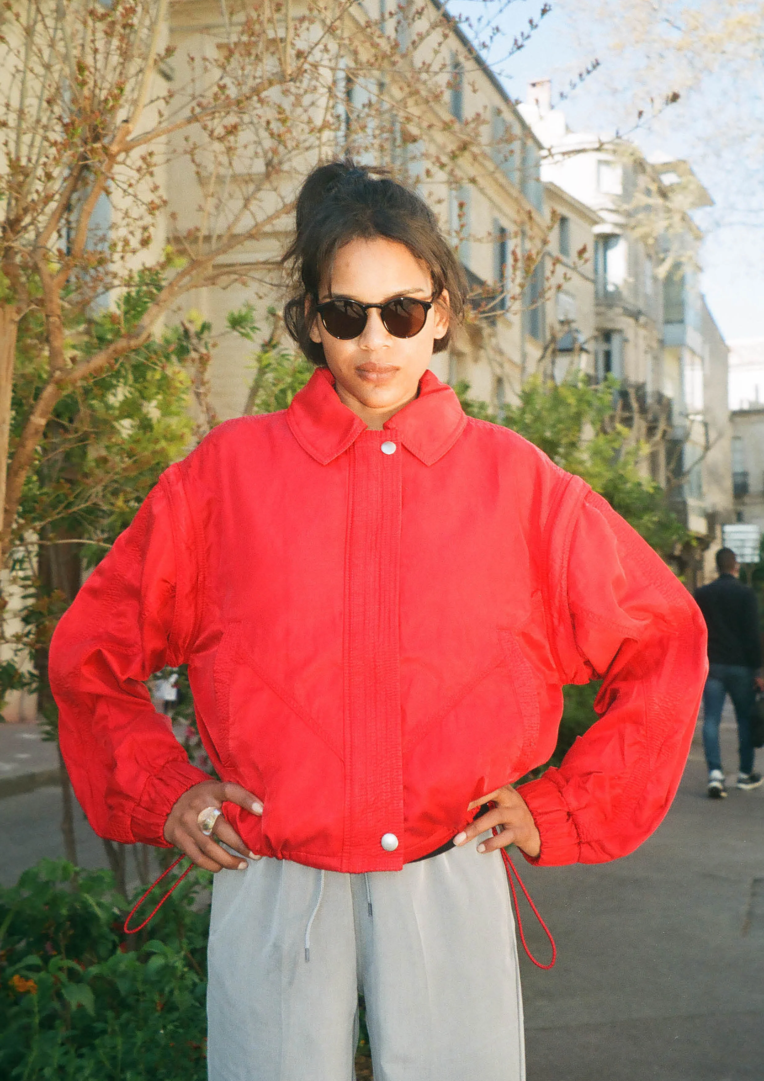 red cotton jacket